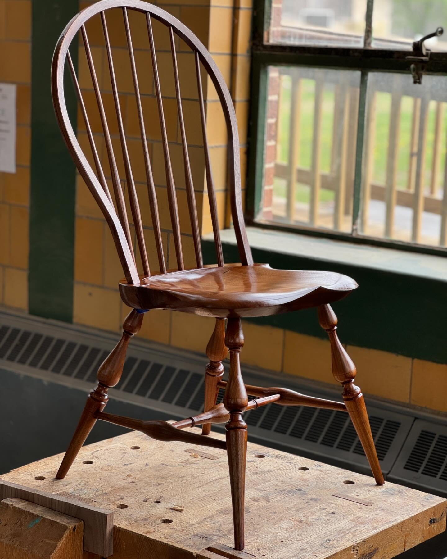 Traditional American Windsor Chair in Walnut and Ebony by SBWI President Luke Barnett. #woodworking #art #design #artist