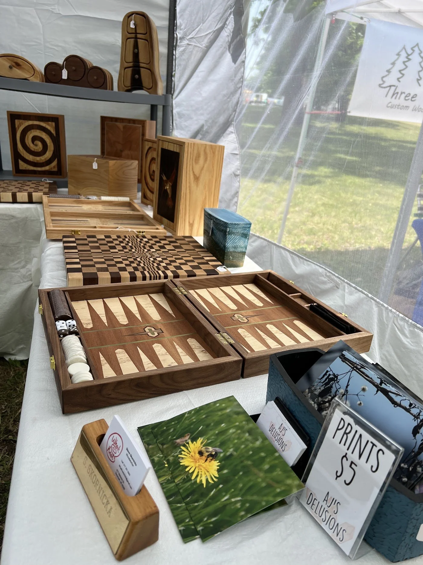 steve skornicka band saw boxes and backgammon board.jpeg
