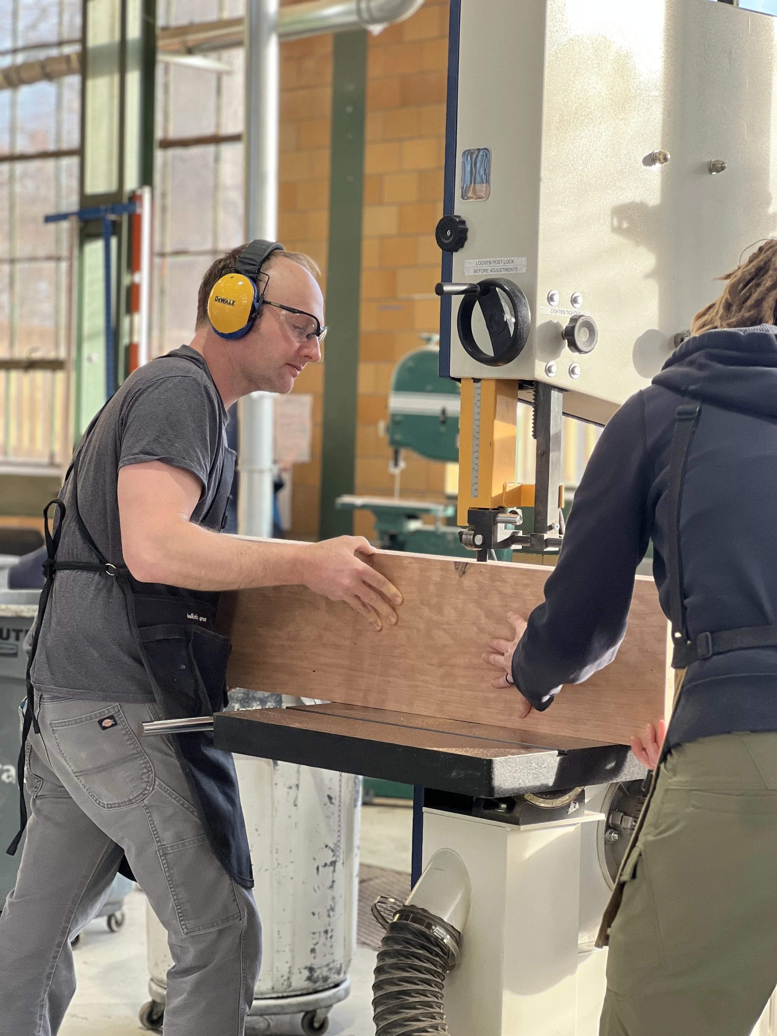 Matt and Jaime Resawing.JPG
