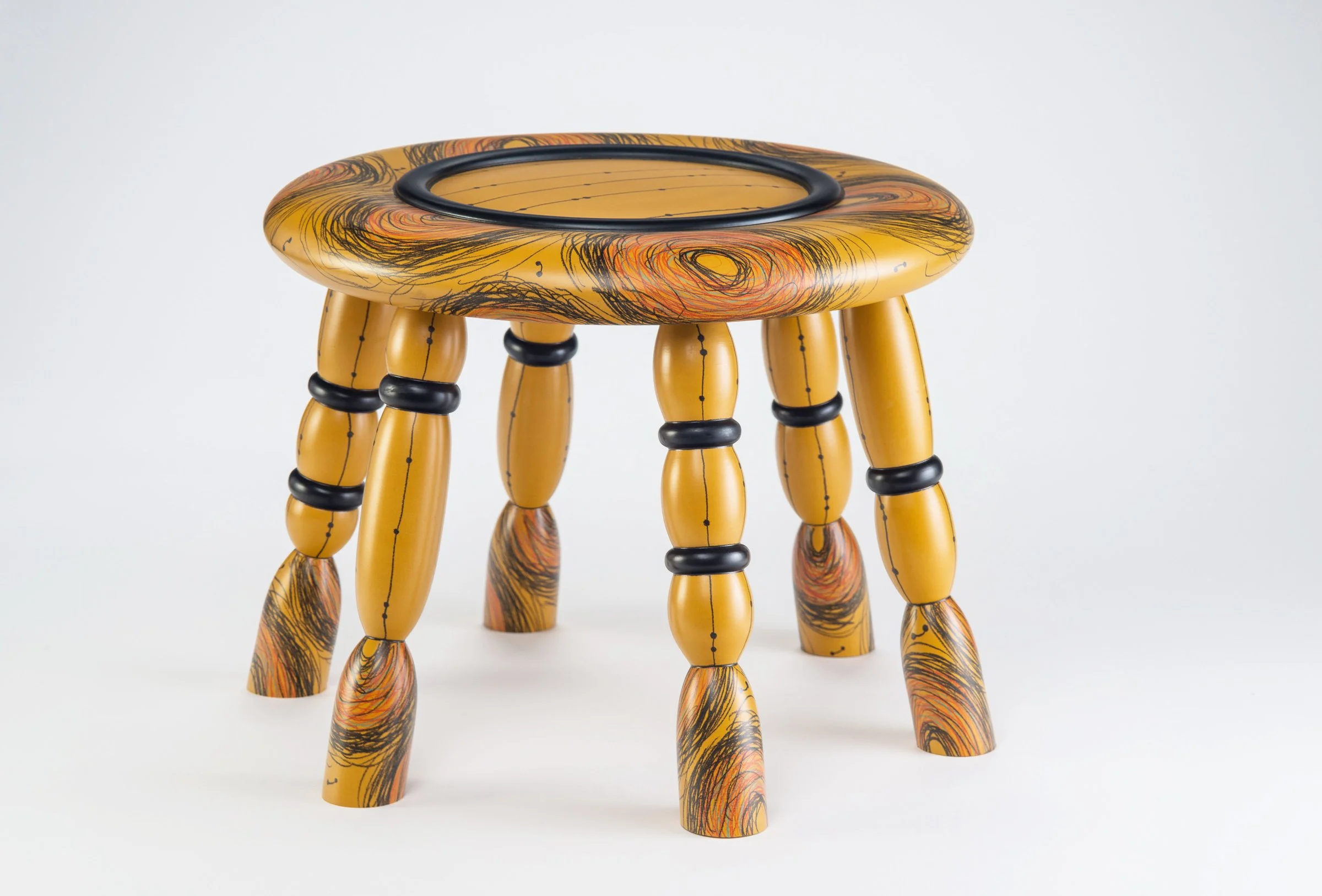Turned &amp; Painted Stool with Kimberly Winkle