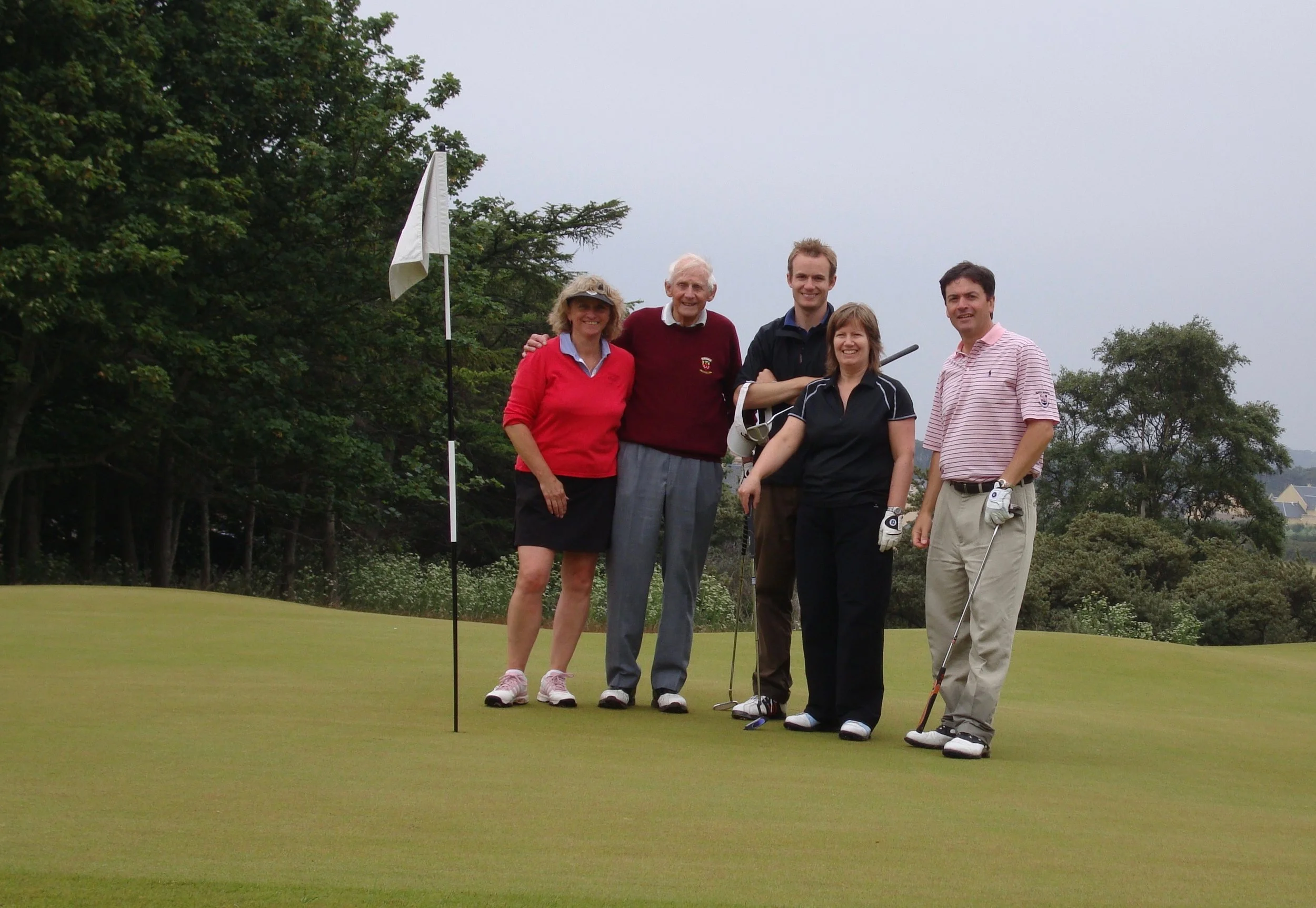 Gill, her dad Christopher, Michael, Cousin Pat and me. 2007 17th green.