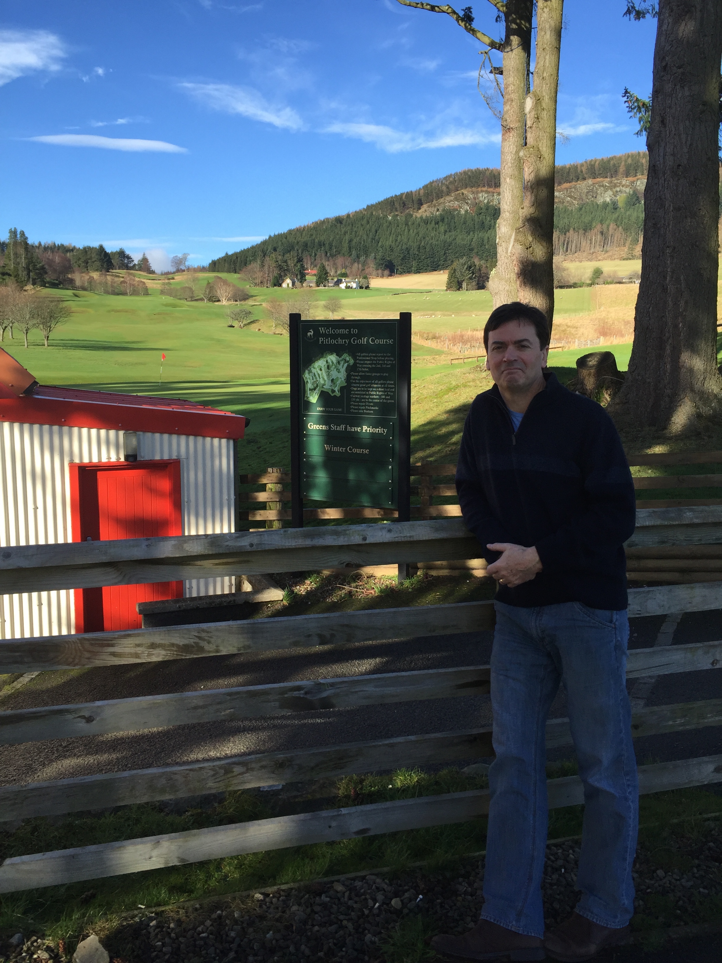 Me at Pitlochry with a view of the first hole