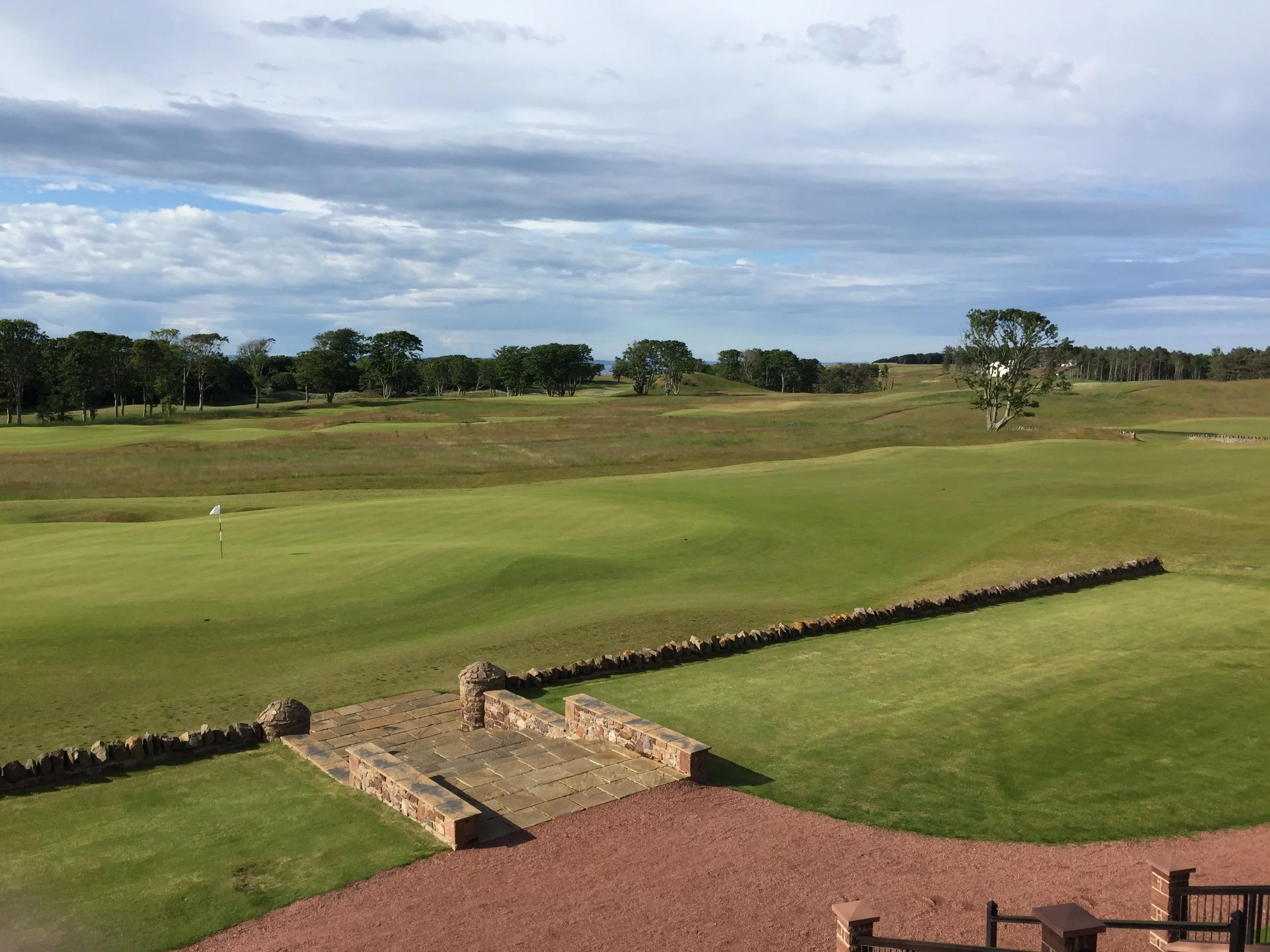 This looks out onto the 18th green.