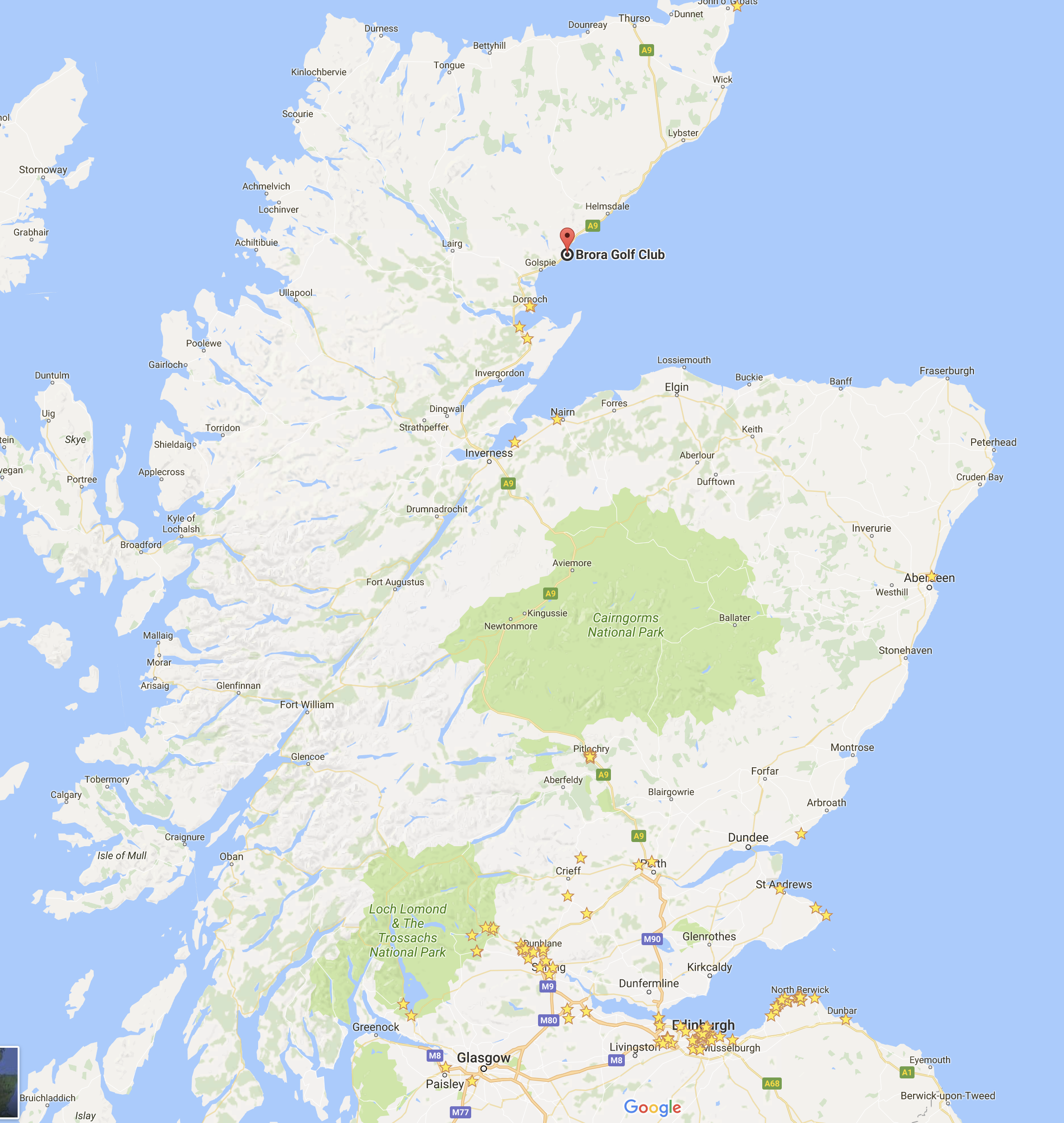 Located pretty far North. A good three hour drive from Edinburgh.