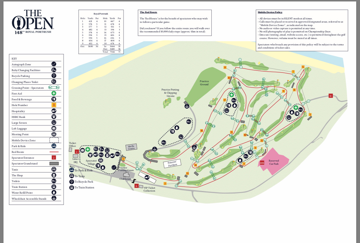 The course layout for the Open.