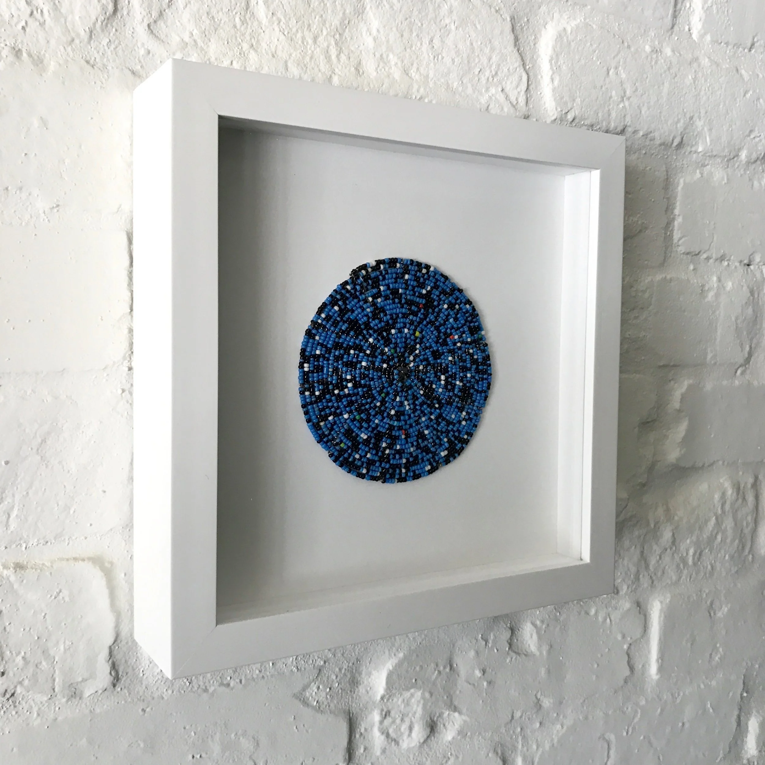 Framed African Blue Beaded Coaster