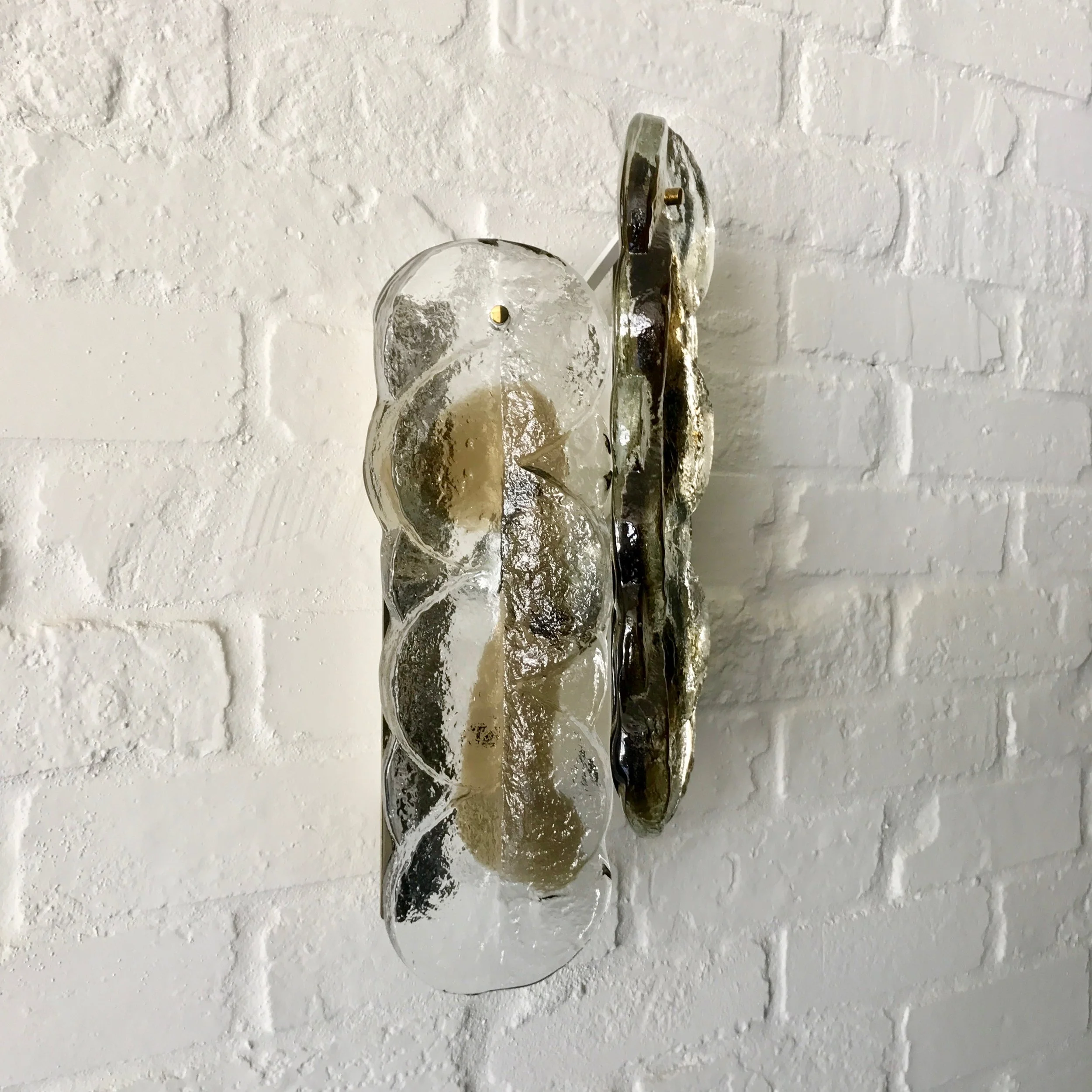 Pair of Kalmar Swirl Sconces - Double Glass