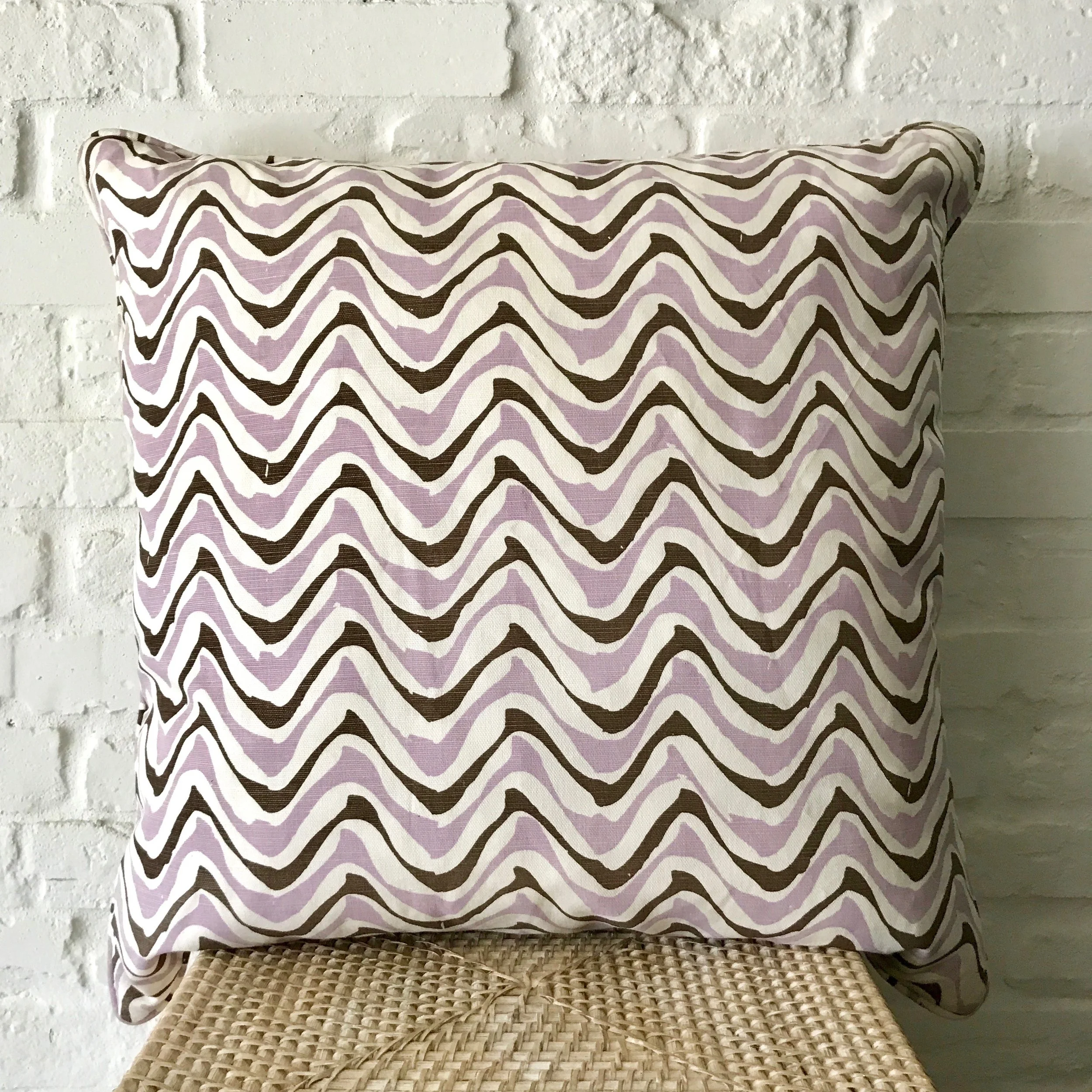 Pair of China Seas Purple and Chocolate Pillows