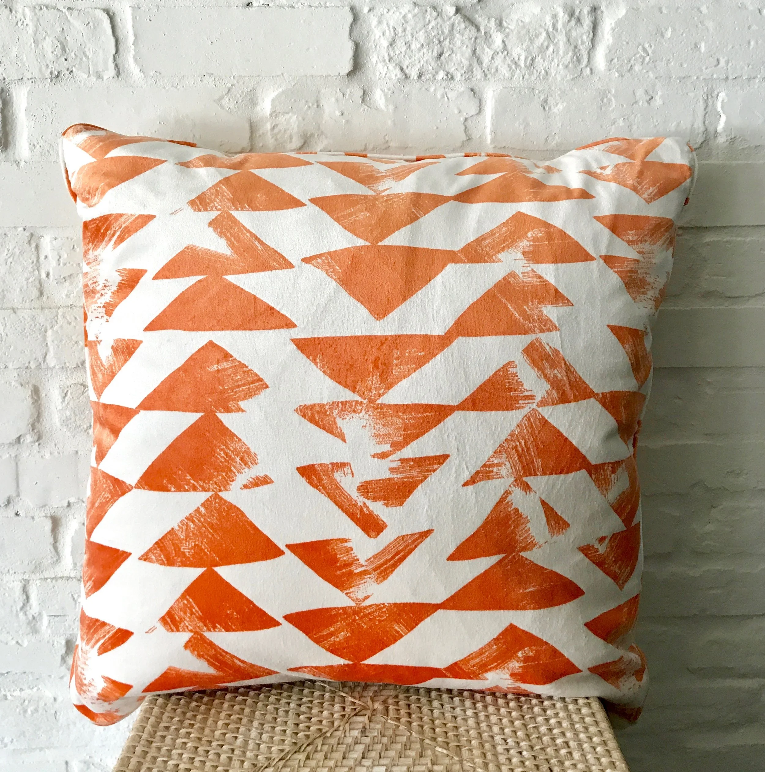 Pair of Romo Velvet Orange Pillows