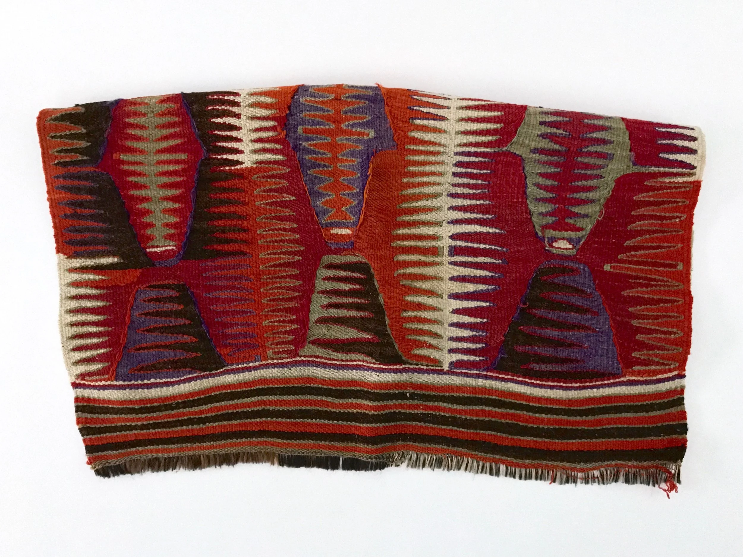 Wool Multi-colored Flatweave Rug