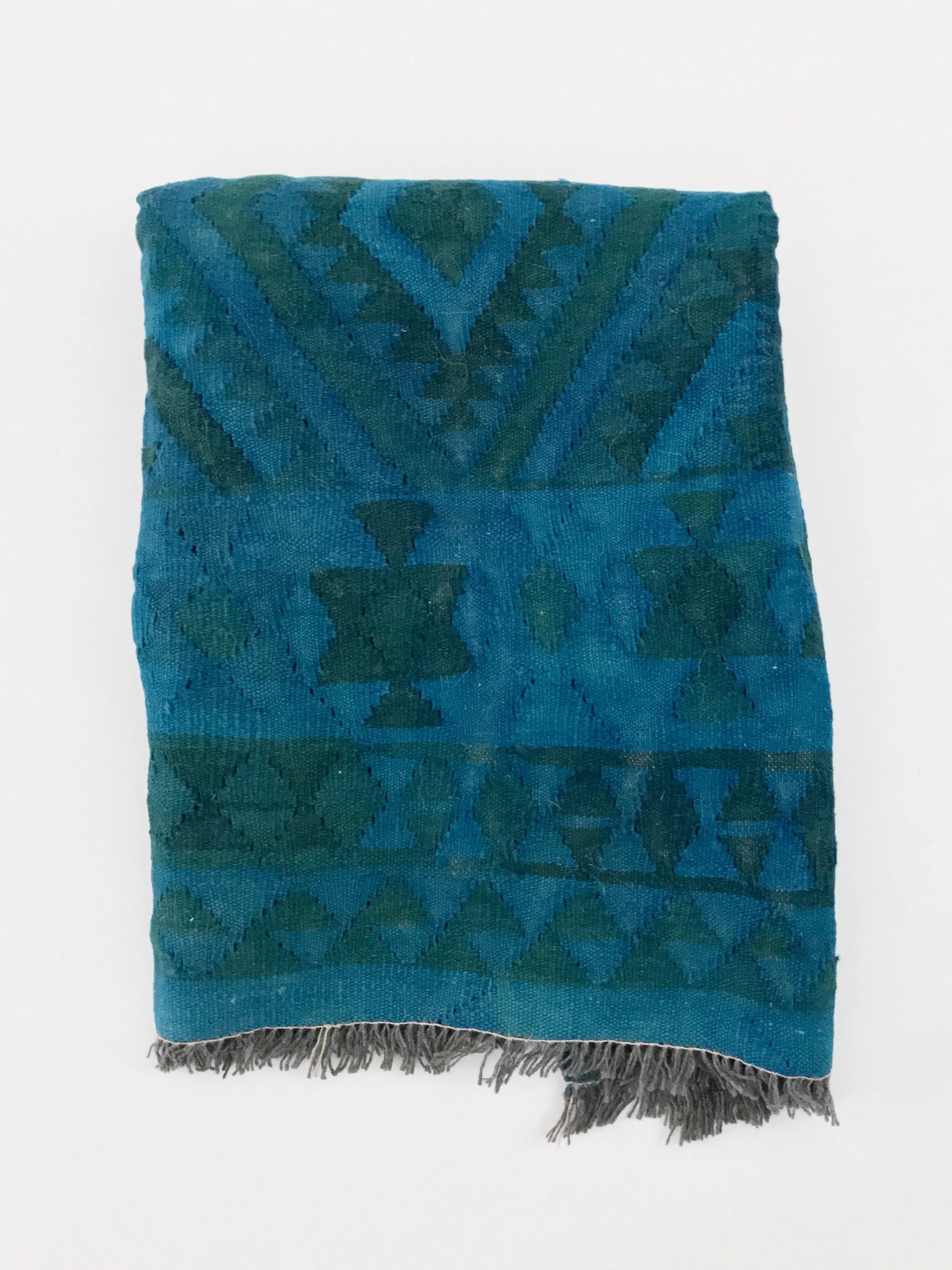 Wool Overdyed Turquoise Rug