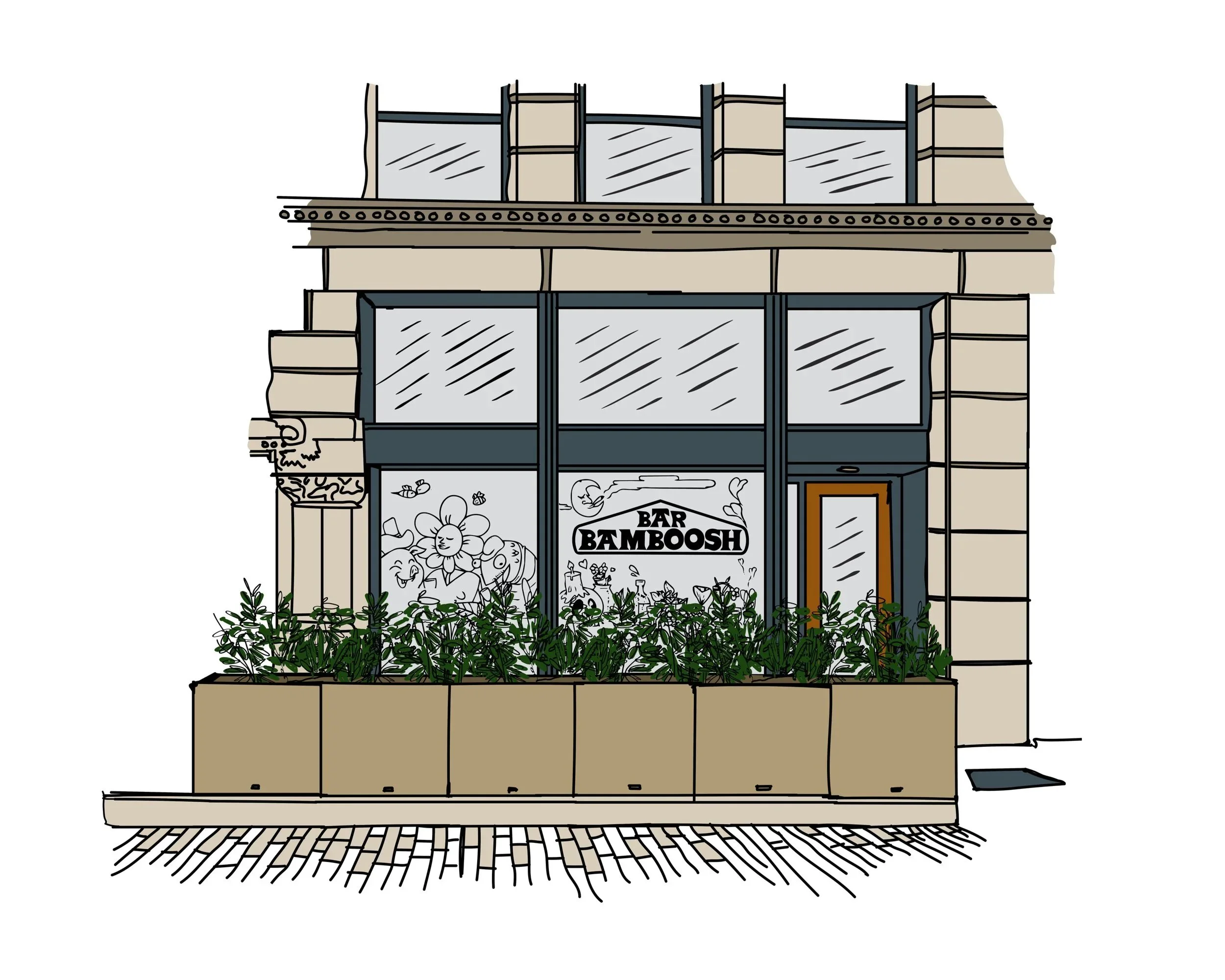 Bar Bamboosh San Antonio Empty Stomach Website Sketch