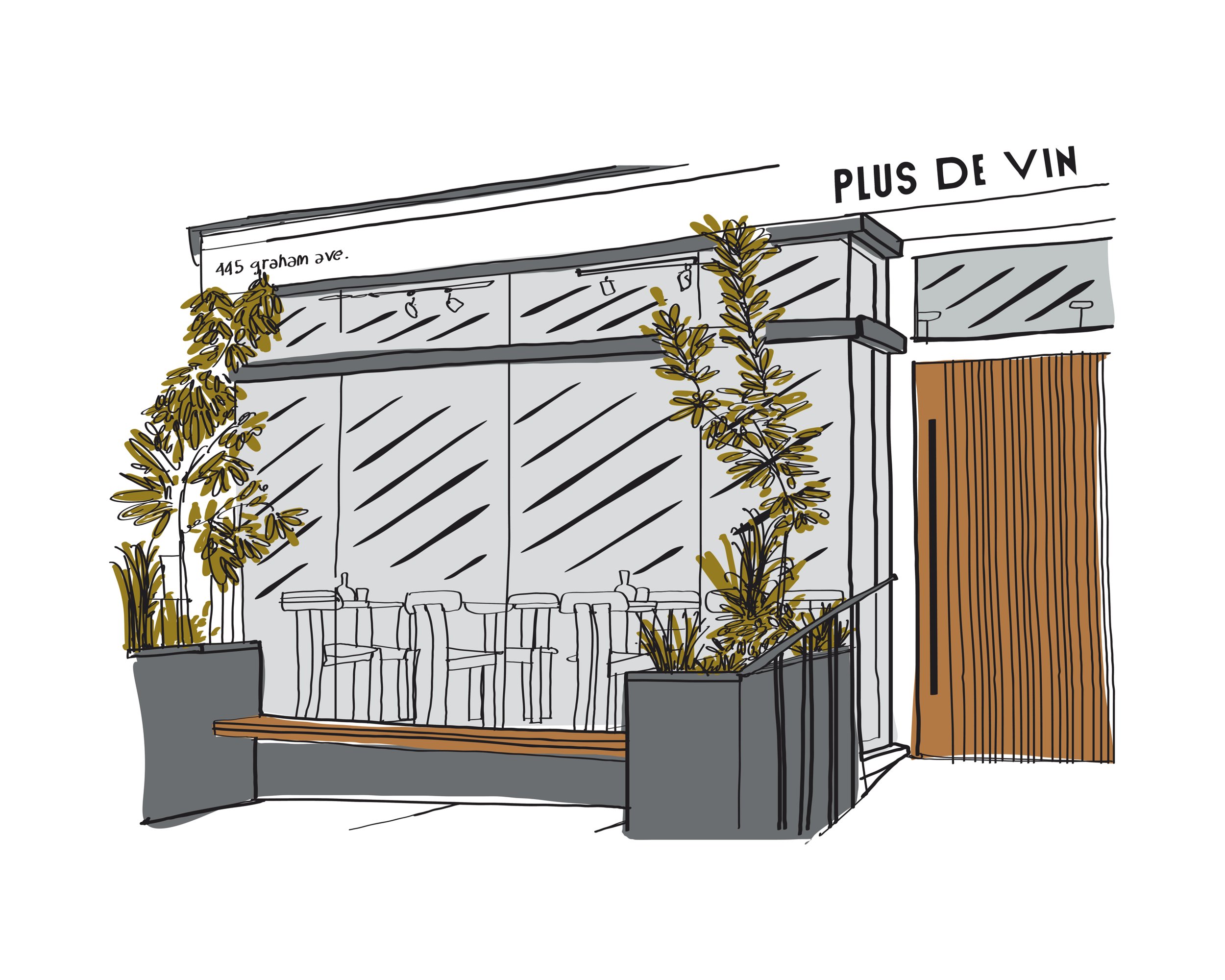Plus De Vin NYC San Antonio Empty Stomach Website Sketch