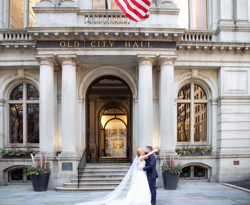 Britt &amp; Geoff&rsquo;s unforgettable first look at old city hall, adjacent to @omniparkerhouse in Boston ❤️ Can&rsquo;t believe this was almost 6 months ago!