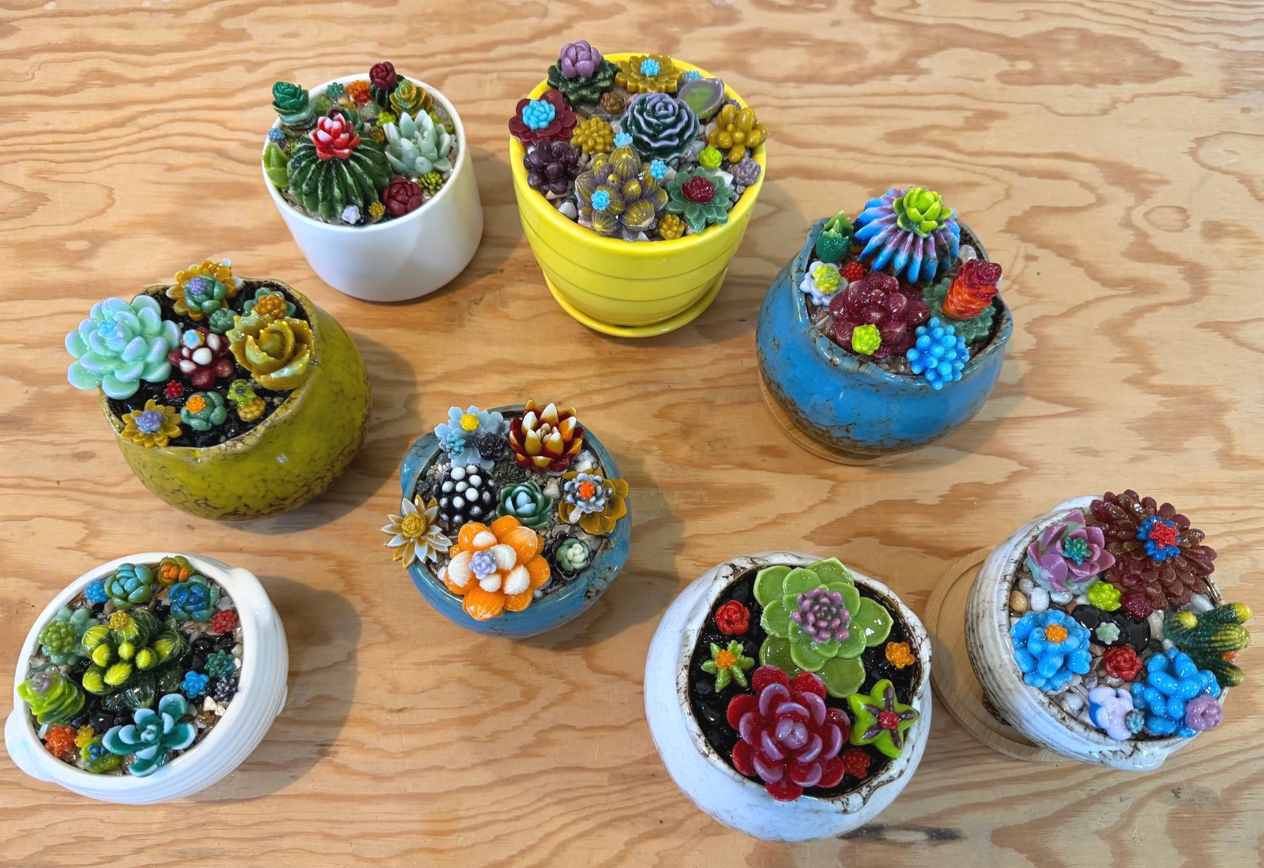 NEW! Fused Glass Succulent Garden