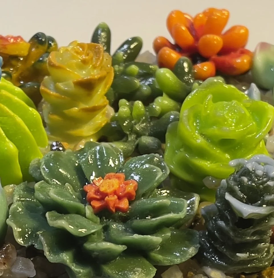 NEW! Fused Glass Succulent Garden
