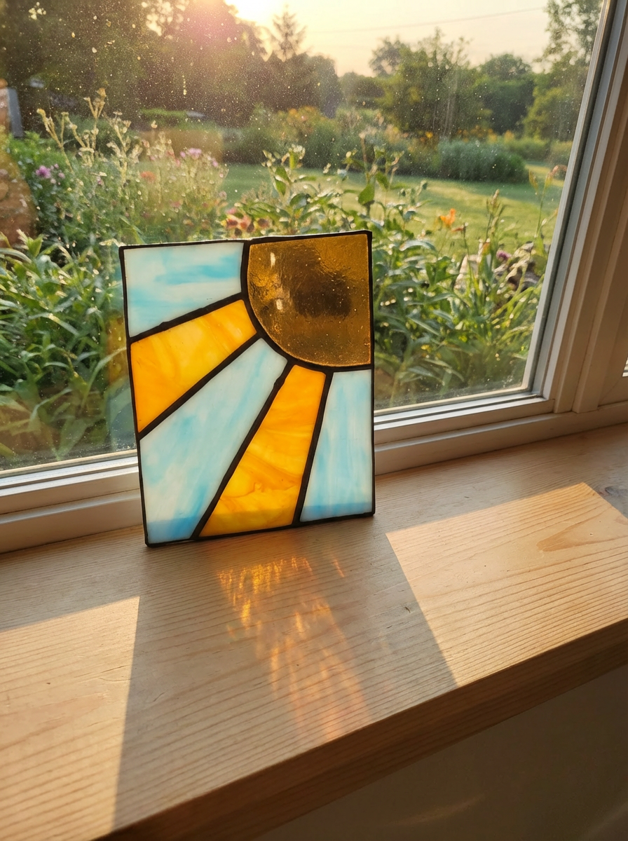 NEW! Stained Glass Sun Ray Panel