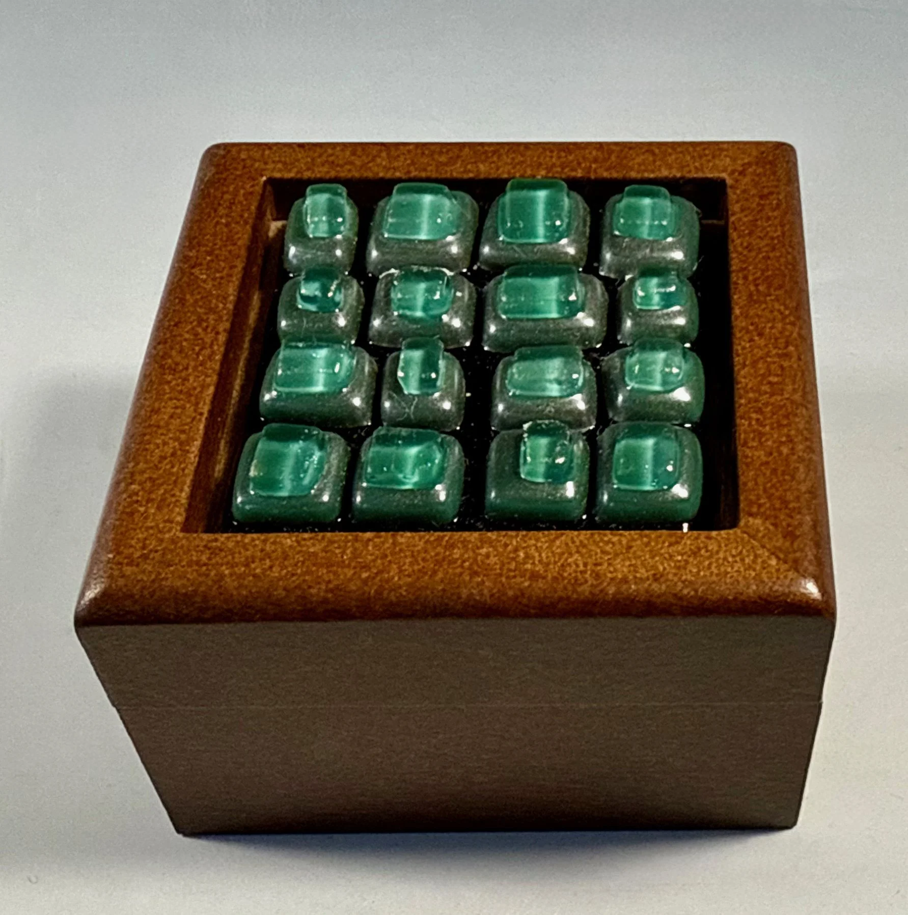 Small Steel Jade Squares Box