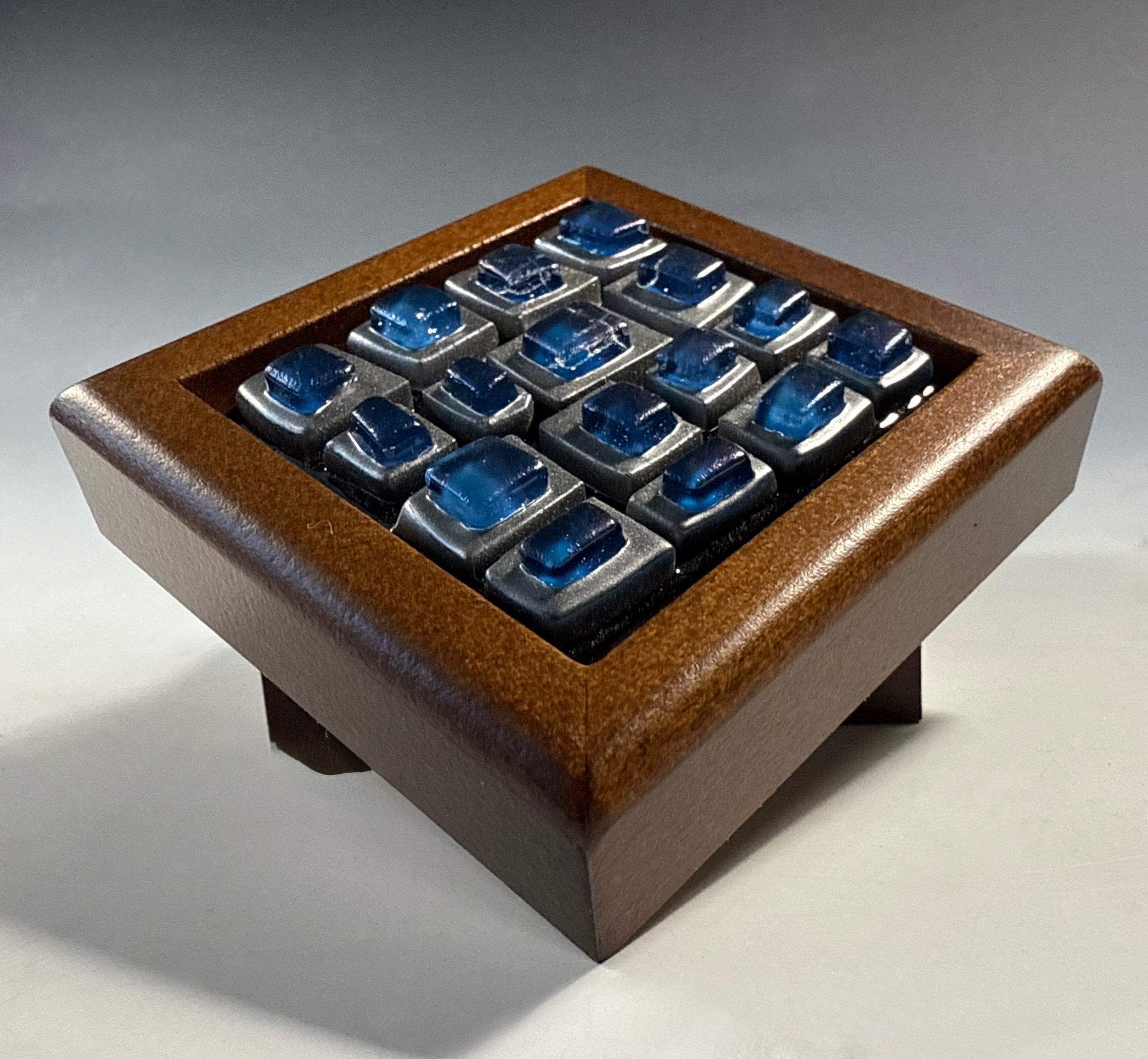 Small Steel Blue Squares Box — Chicago Glass Collective