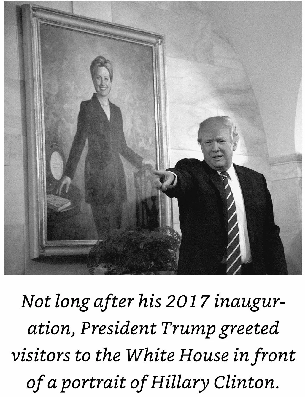 Trump in front of Hillary's Picture at the White House.jpeg