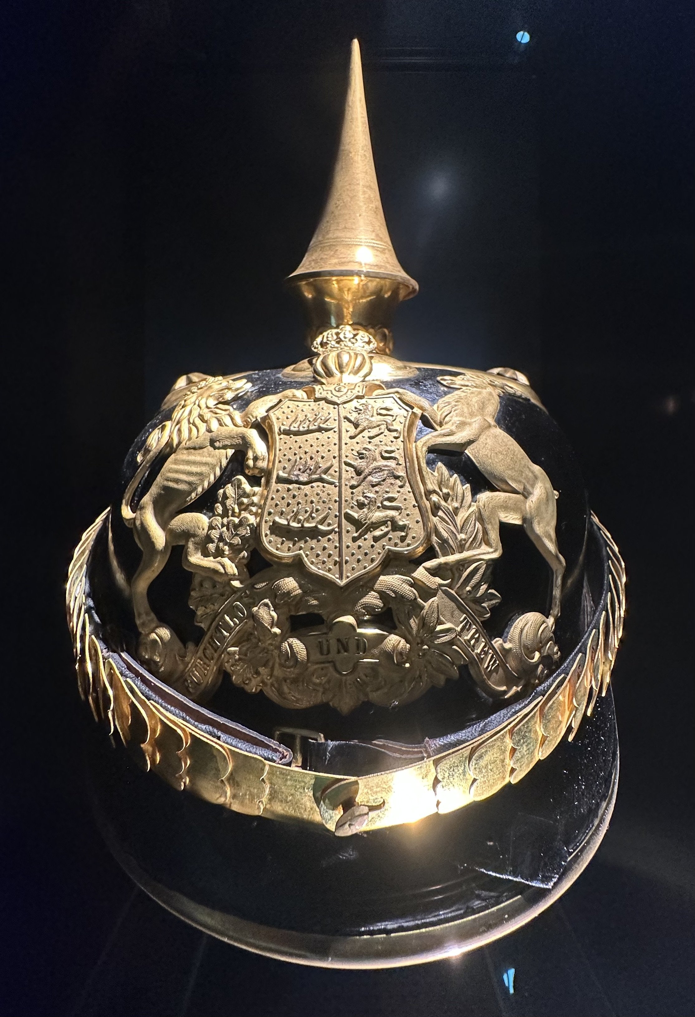 1897 The Pickelhaube Spiked Helmet used by officers of the military Landesmuseum Wurttemberg.jpeg