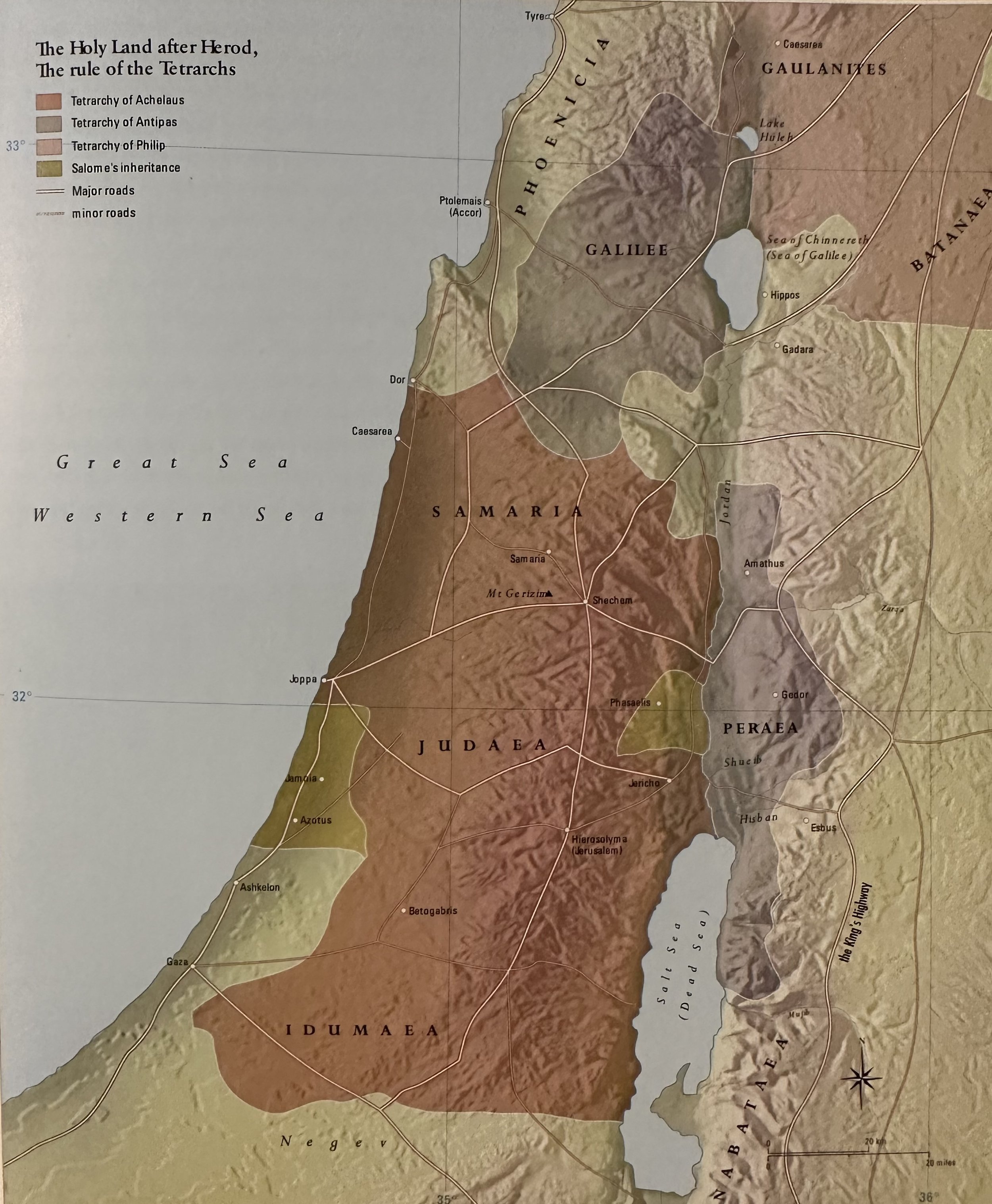 ~4 BCE The Holy Land after Herod- the Rule of the Tetrarchs Atlas of the Bible.jpeg
