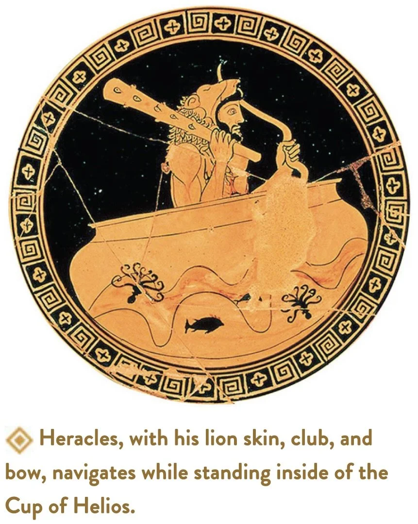 Heracles with his lion skin, club, and bow.jpeg