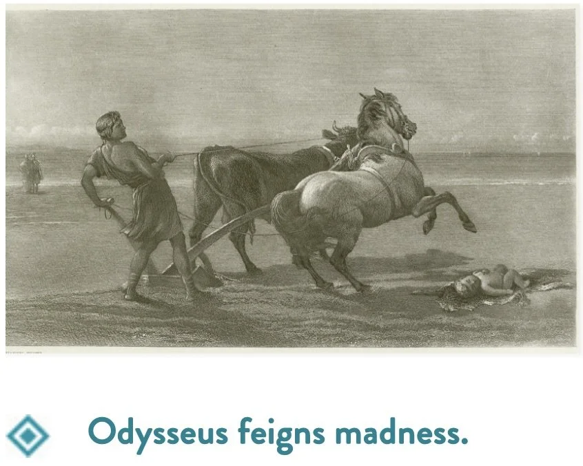Odysseus feigns madness