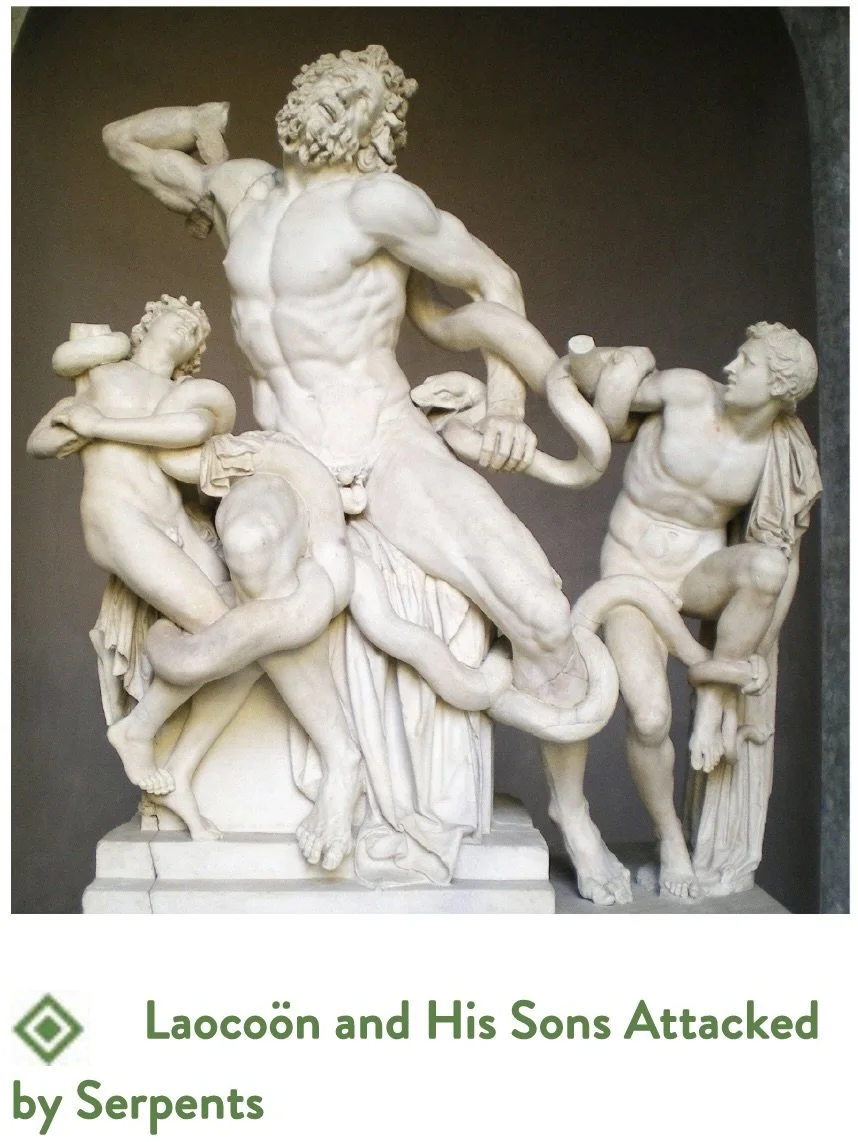 Laocoon and his sons attacked by serpents