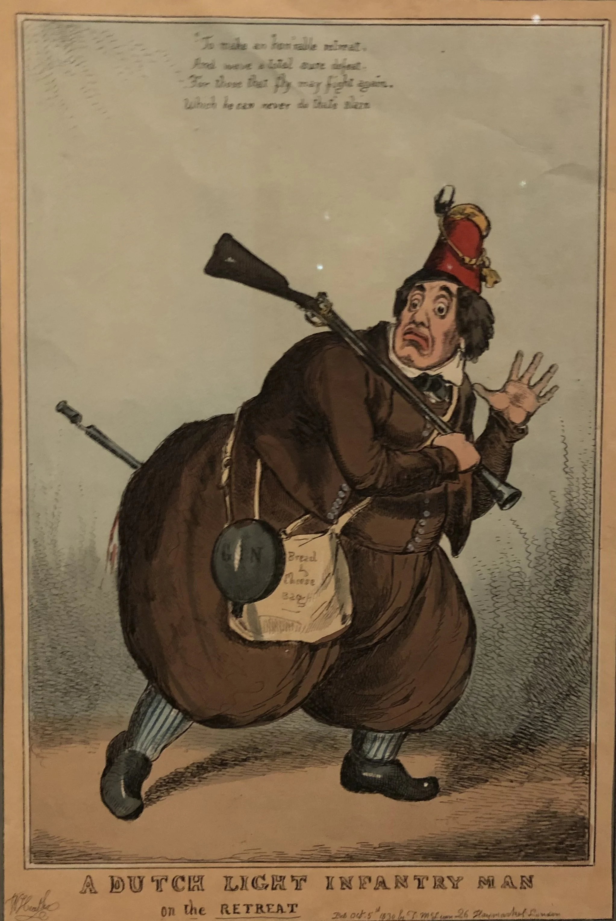 Dutch Light Infantryman in his Brown Potato Sack Uniform during the Belgian Revolution Satire Rijksmuseum