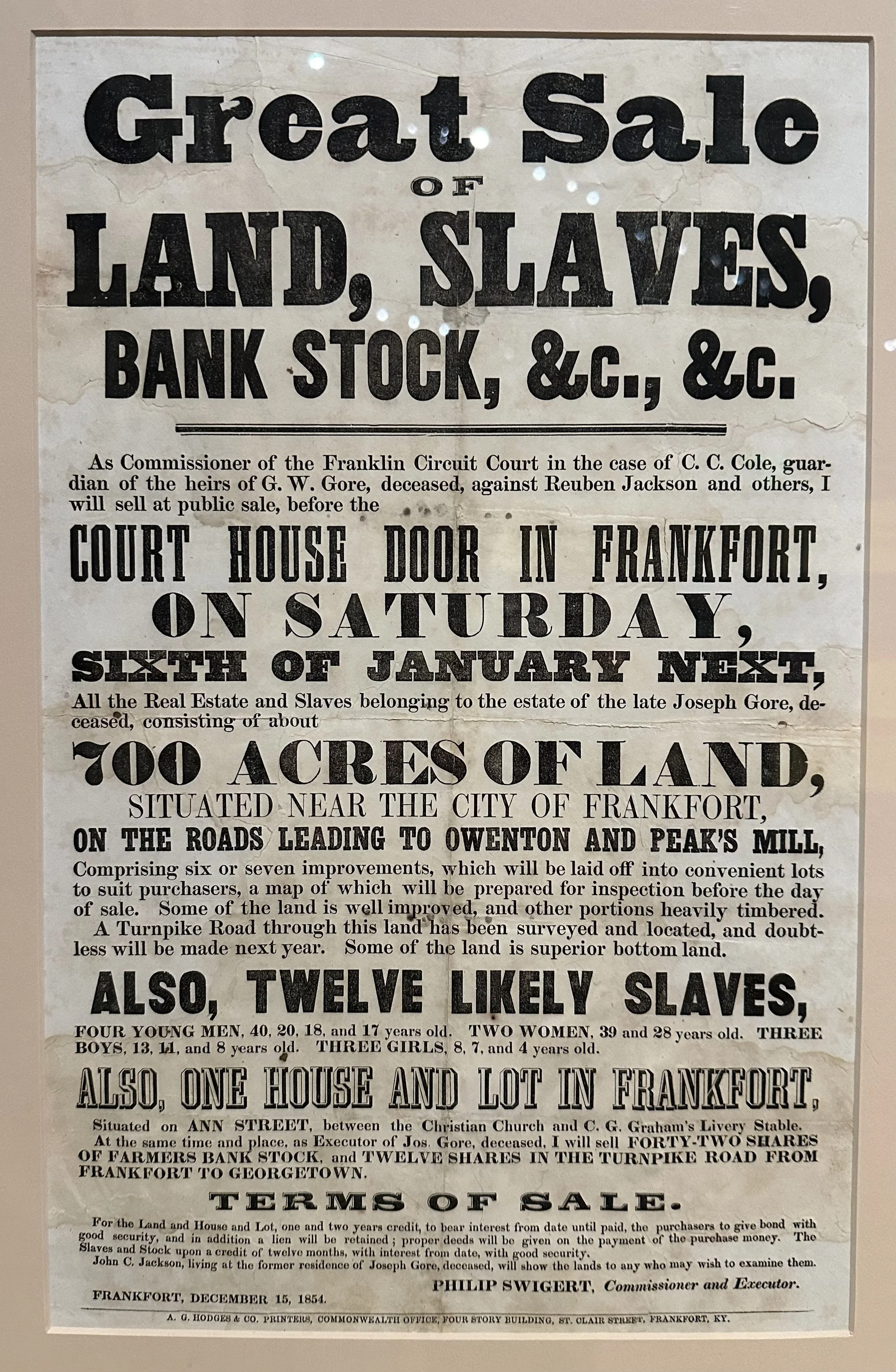 18541215 Slave Sale Poster Ford Museum