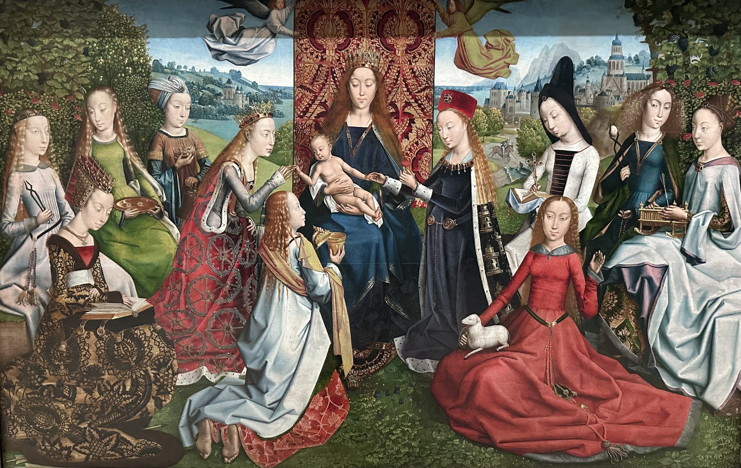 1489 Painting Virgin and Child among Female Saints by Master of the Saint Lucy Legend?