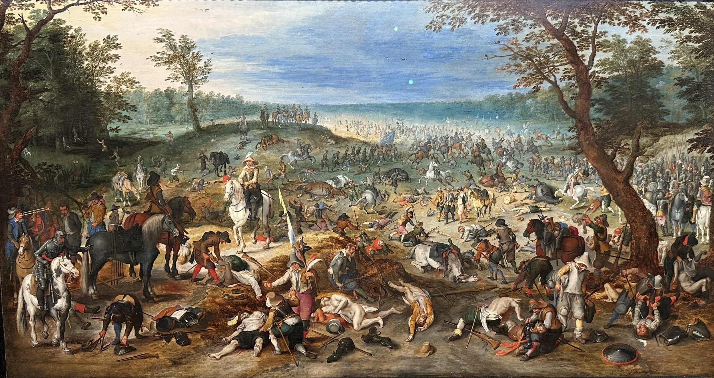 1650 Painting Scene of Plunder after a Battle by Sebastiaen Vrancx