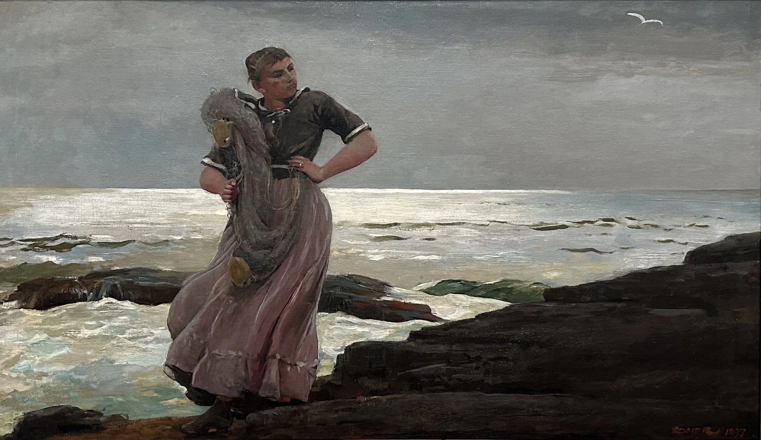 1897 A Light on the Sea by Winslow Homer