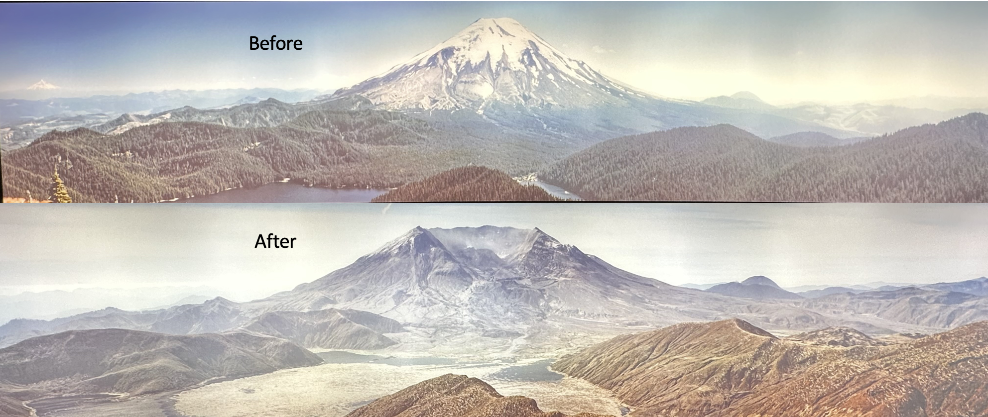 Mount St. Helens Before and After