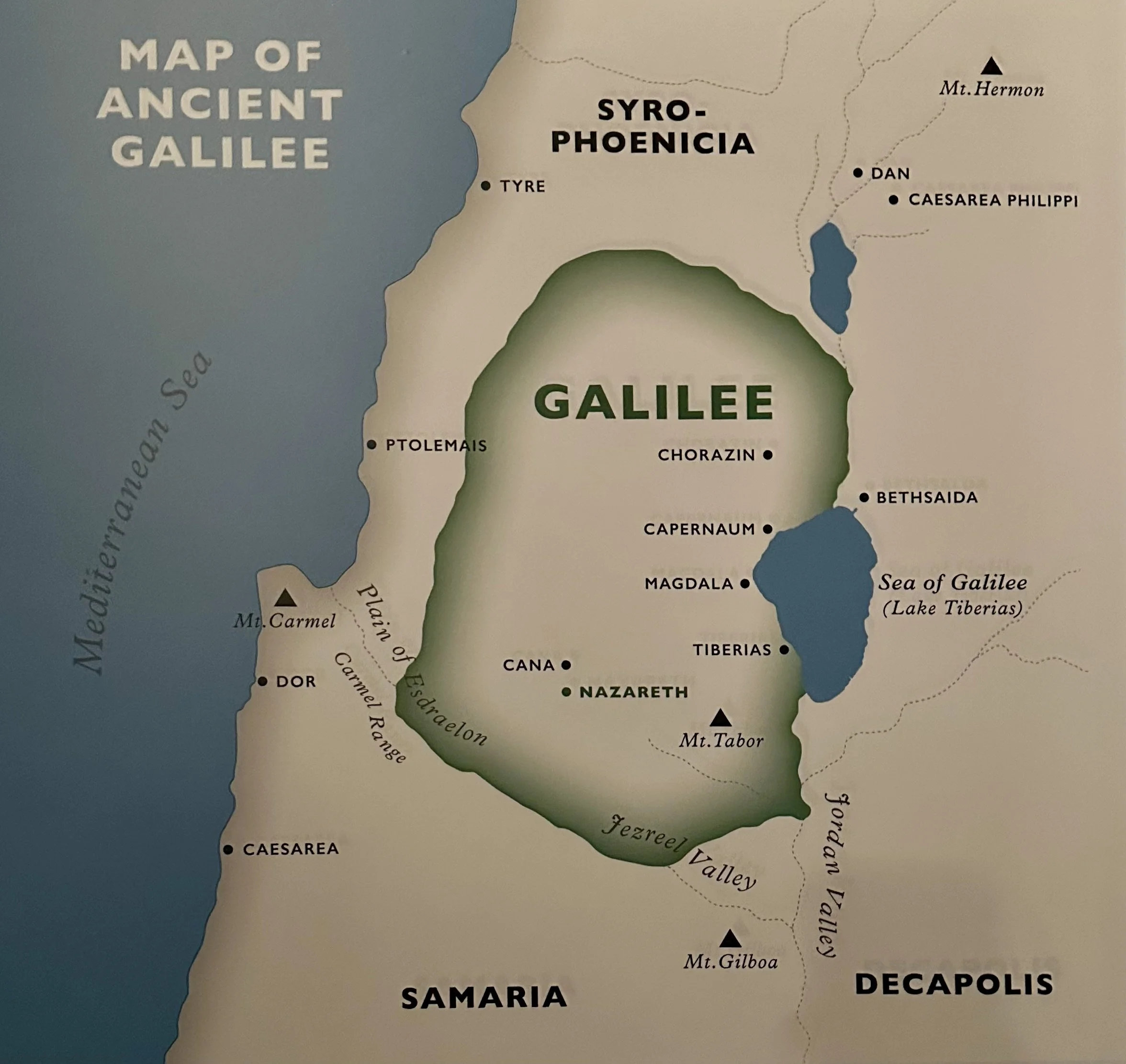 Ancient Map of Galilee Museum of the Bible