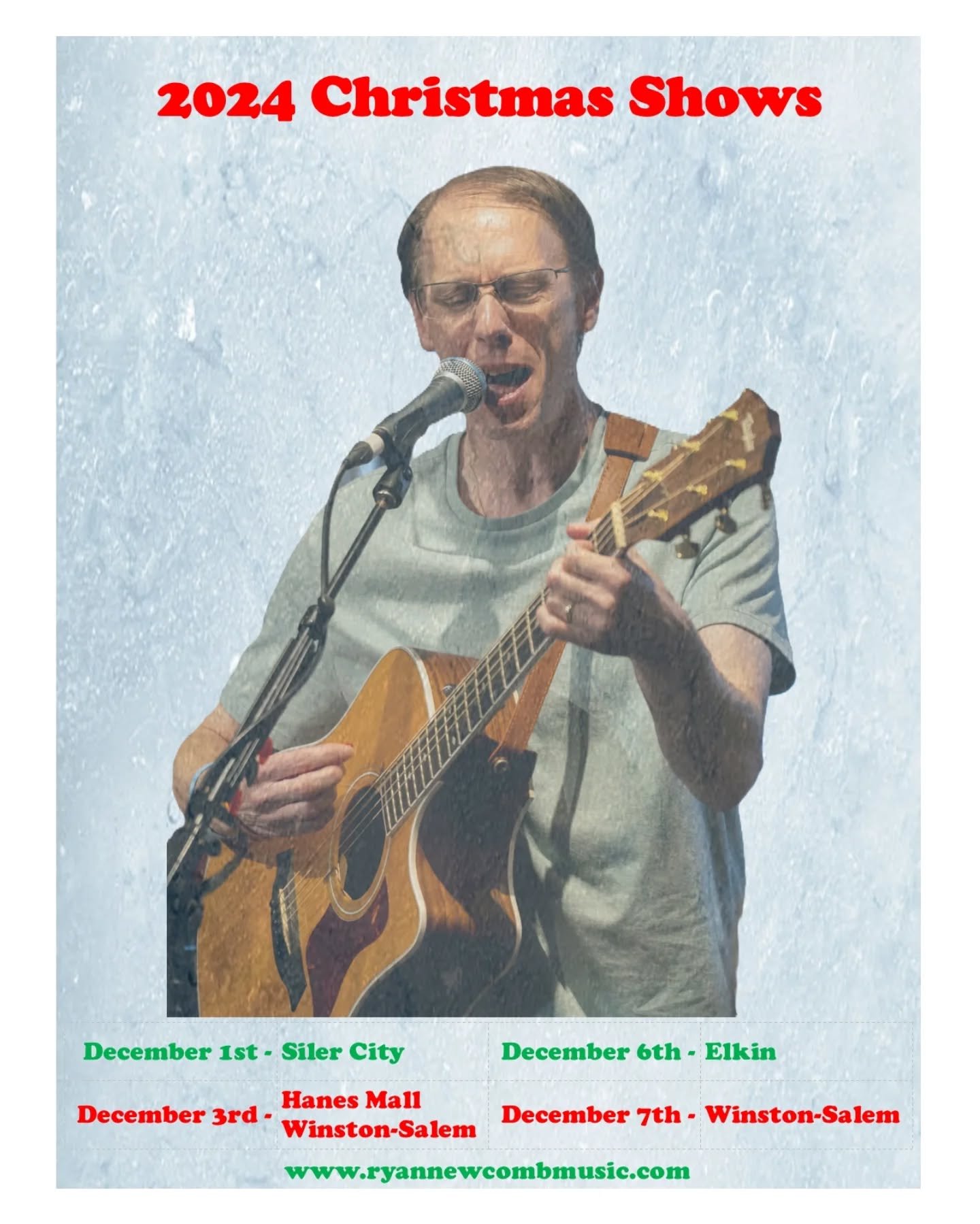 Time with family and some turkey comes first next week, but my Christmas shows are right around the corner! The shows kick off on December 1st at the Siler City Christmas Market and Tree Lighting followed by December 3rd at Hanes Mall and December 6t