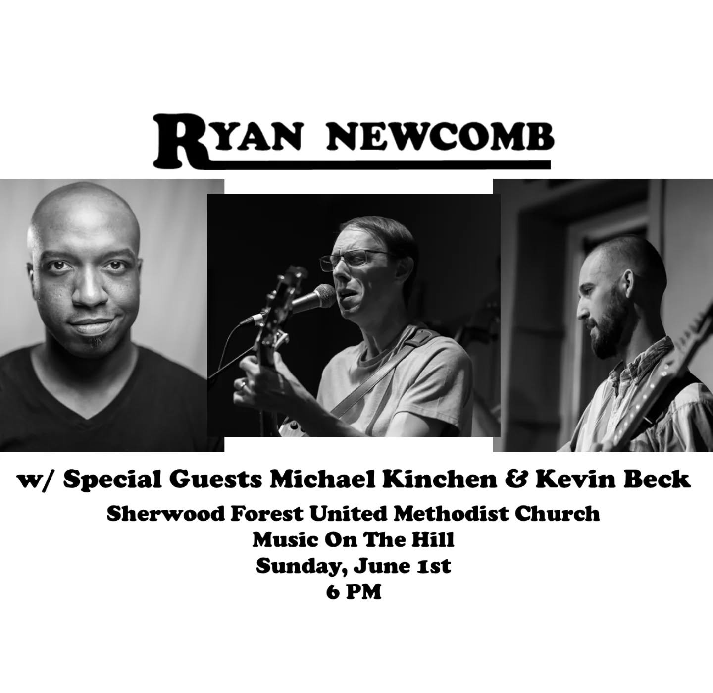 We are less than 2 weeks away from my show at Sherwood Forest United Methodist Church on June 1st! Music starts at 6 PM. I am super excited to announce that I'll be joined by two very special guests, half of The Usuals, @michaelkinchen_ & @kevinb