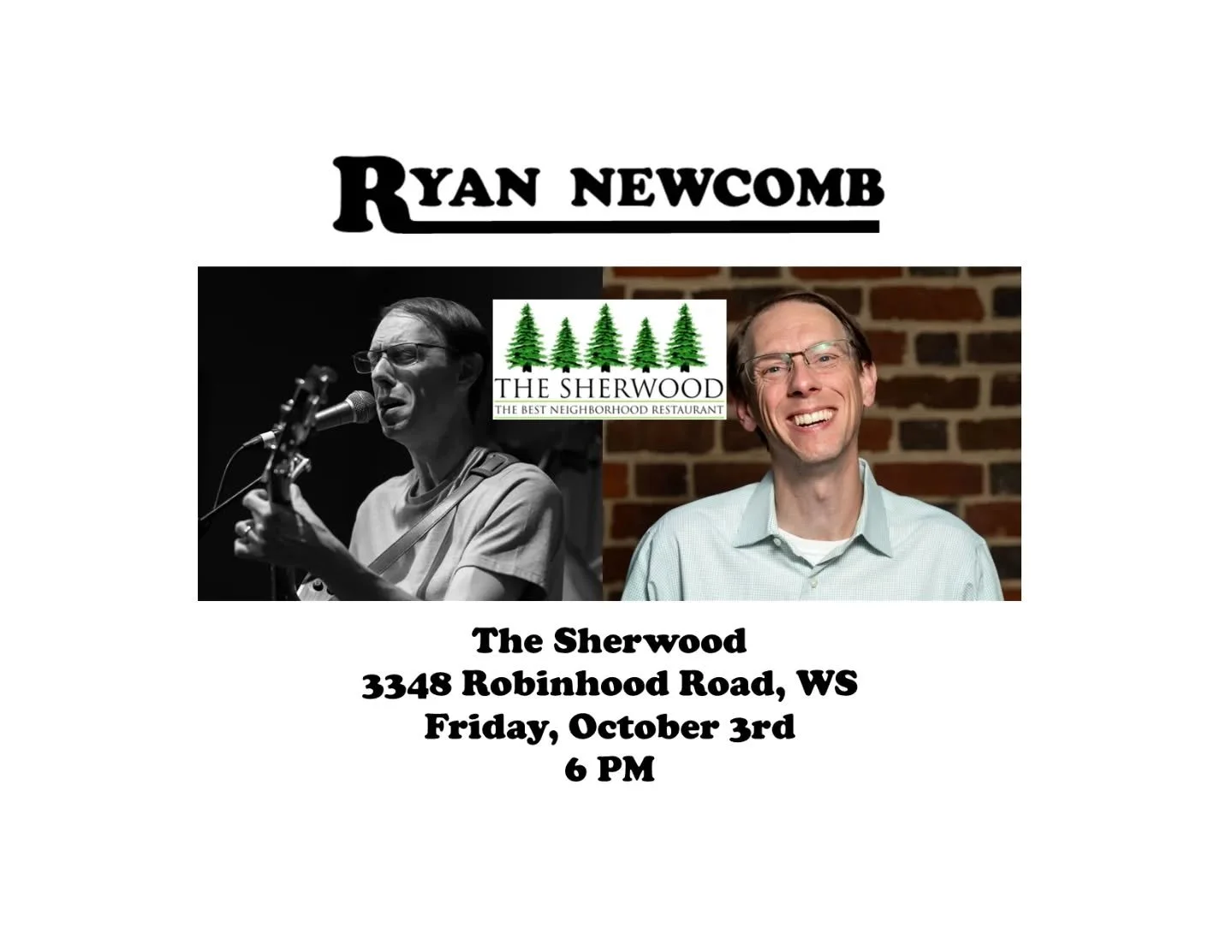This Friday!! The forecast is calling for a beautiful autumn evening perfect for listening to live local music. Join me at The Sherwood on Friday! Music starts at 6 PM on the patio!!
