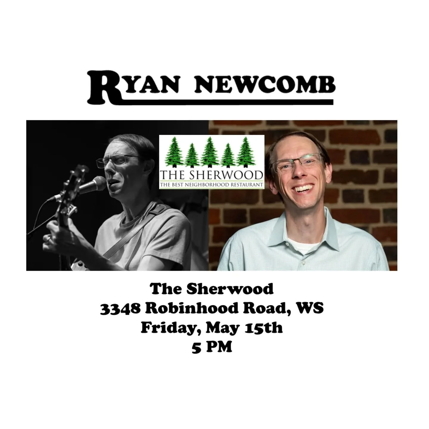 This Friday!! I'm excited to be back out on the patio at The Sherwood in WS. The weather looks absolutely perfect to sit outside and enjoy some live music from yours truly. Hope to see you there!!