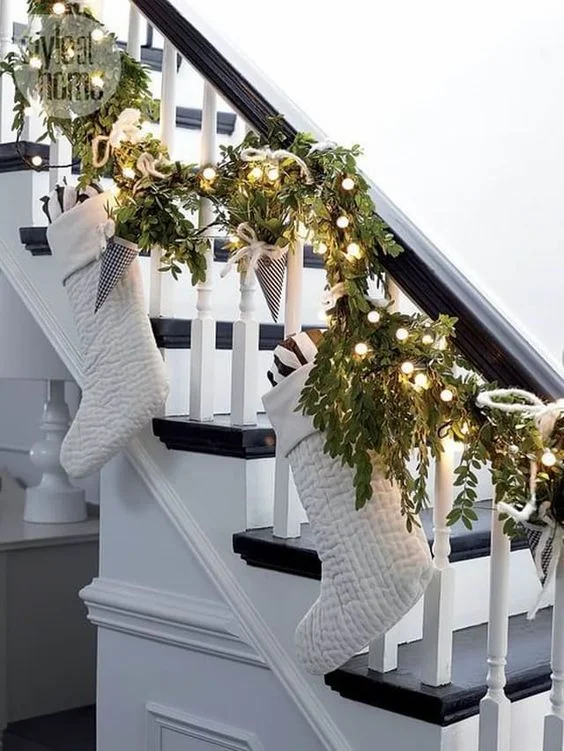 This is a great way to hang your stockings if you don't have a fireplace.
