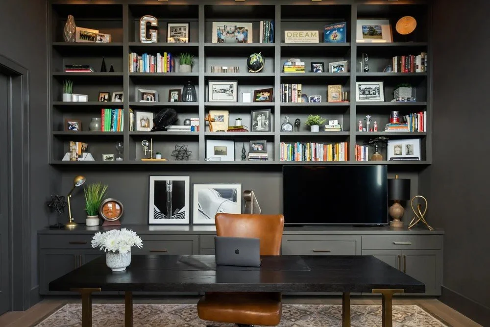 A workspace designed to feel as good as it functions. ✨

Layered shelving, warm leather, and thoughtful details create a study that feels both elevated and personal.

Because the most inspiring rooms are the ones that balance beauty with purpose.

📍