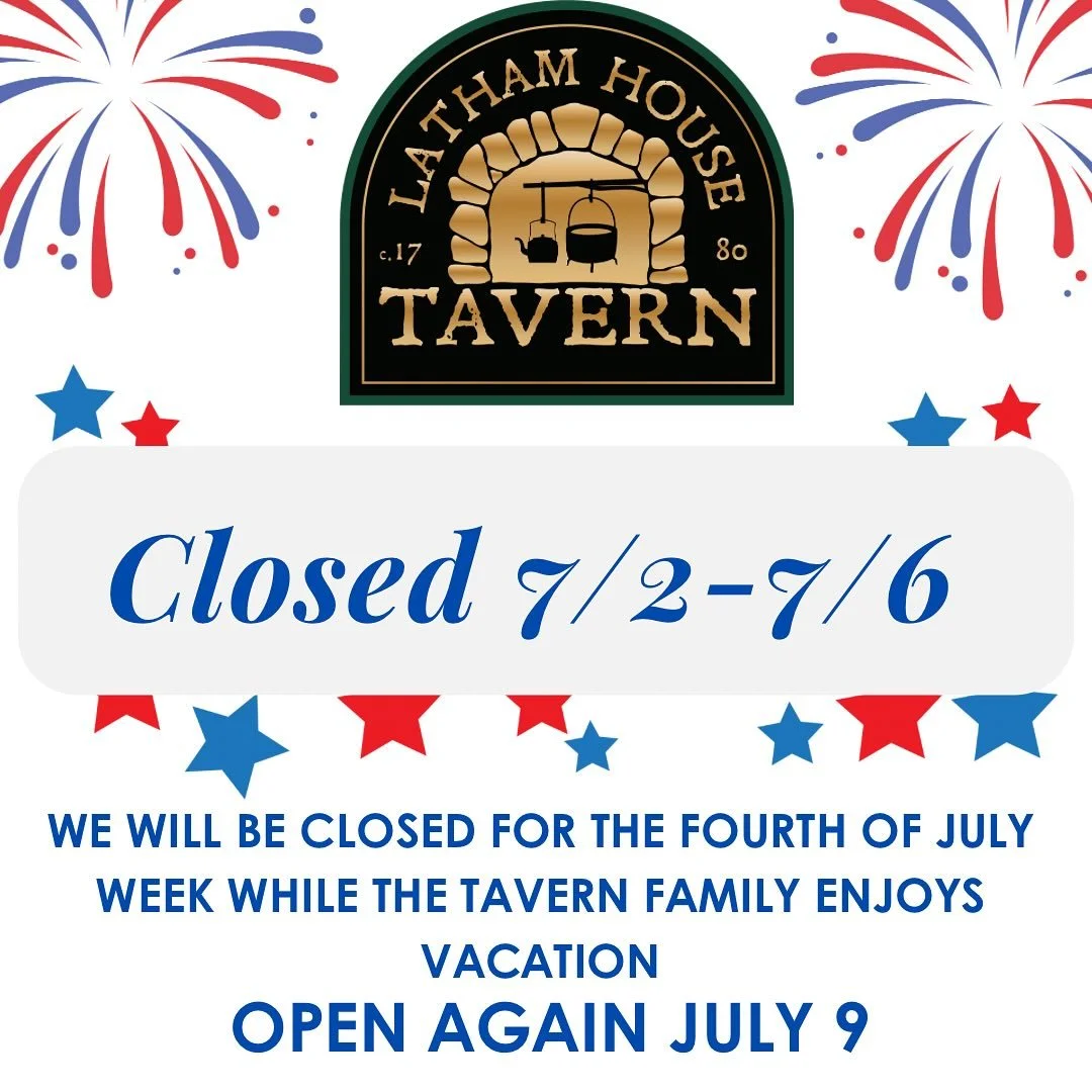 Join us Today from 12-9 and tomorrow from 12-7 to get your Tavern time! We will be closed next week for Vacation and re-open July 9.