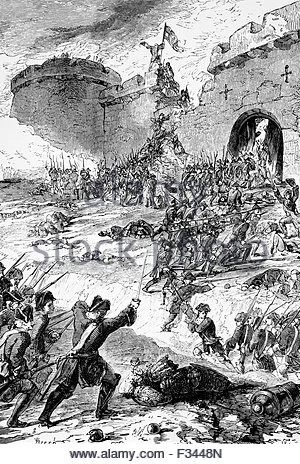 French army storming a bastion in 1747