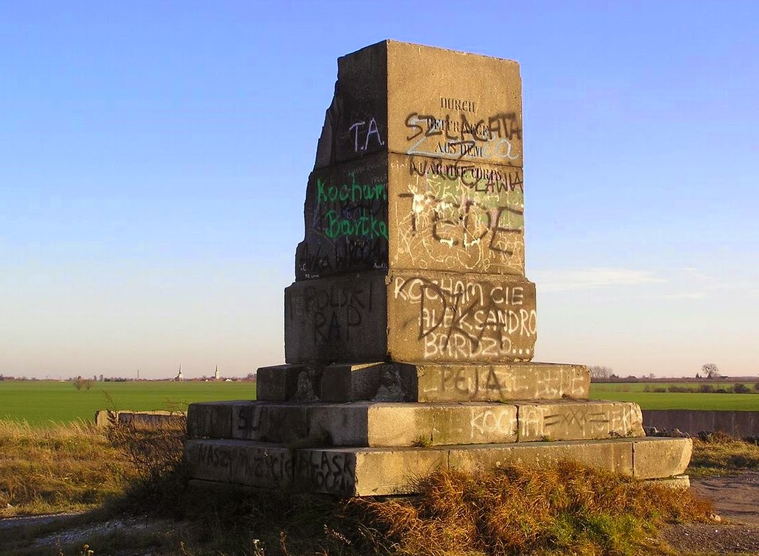 The Leuthen memorial was destroyed by retreating German soldiers in 1945, however this photograph was taken by a visitor in 2016 and it isconsiderably worse for wear since I last saw it in 1998.