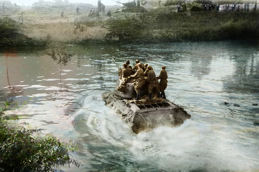 One view - Forward detachment of a Tank Army sweeping across the Polish plains