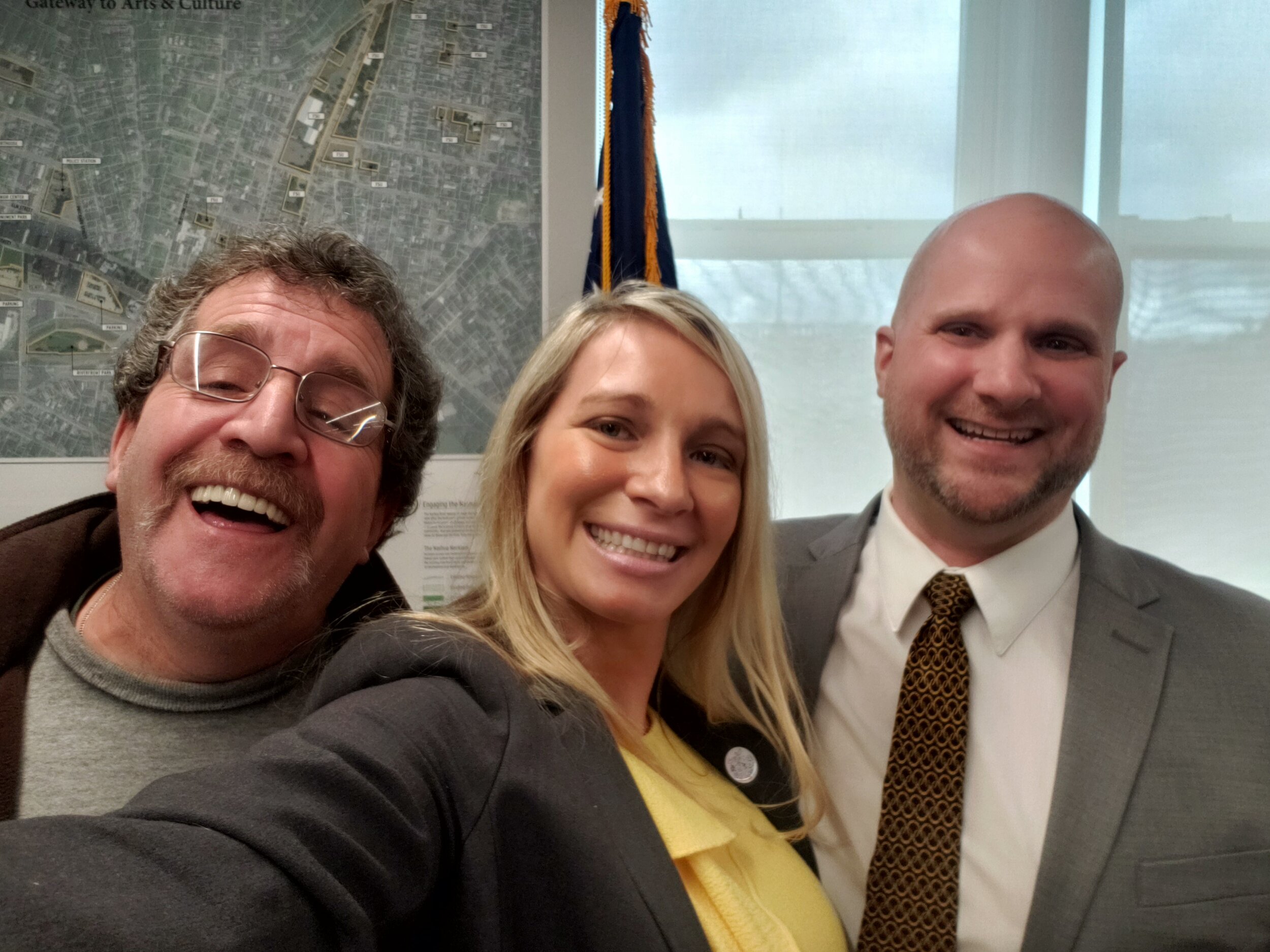  Councilor Beauchemin, Squailia and  MassDOT  Highway Administrator Jonathan Gulliver — with  Sam Squailia . 