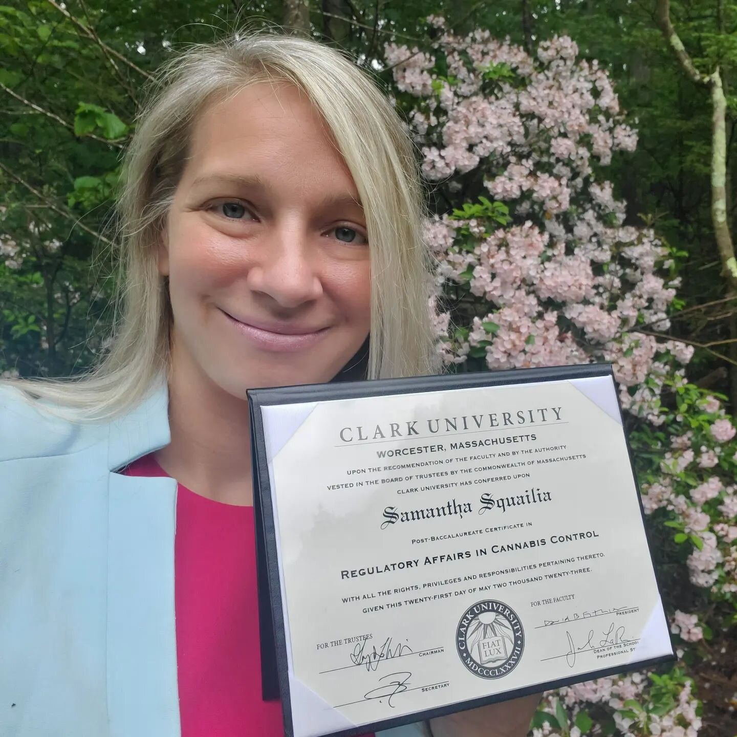 Fitchburg now has an  elected representative that is certified in Master's Level Regulatory Affairs in Cannabis Control at Clark University 👩&zwj;🎓😁

As one of your councilors that values education and outreach with experts - I took the dive into 