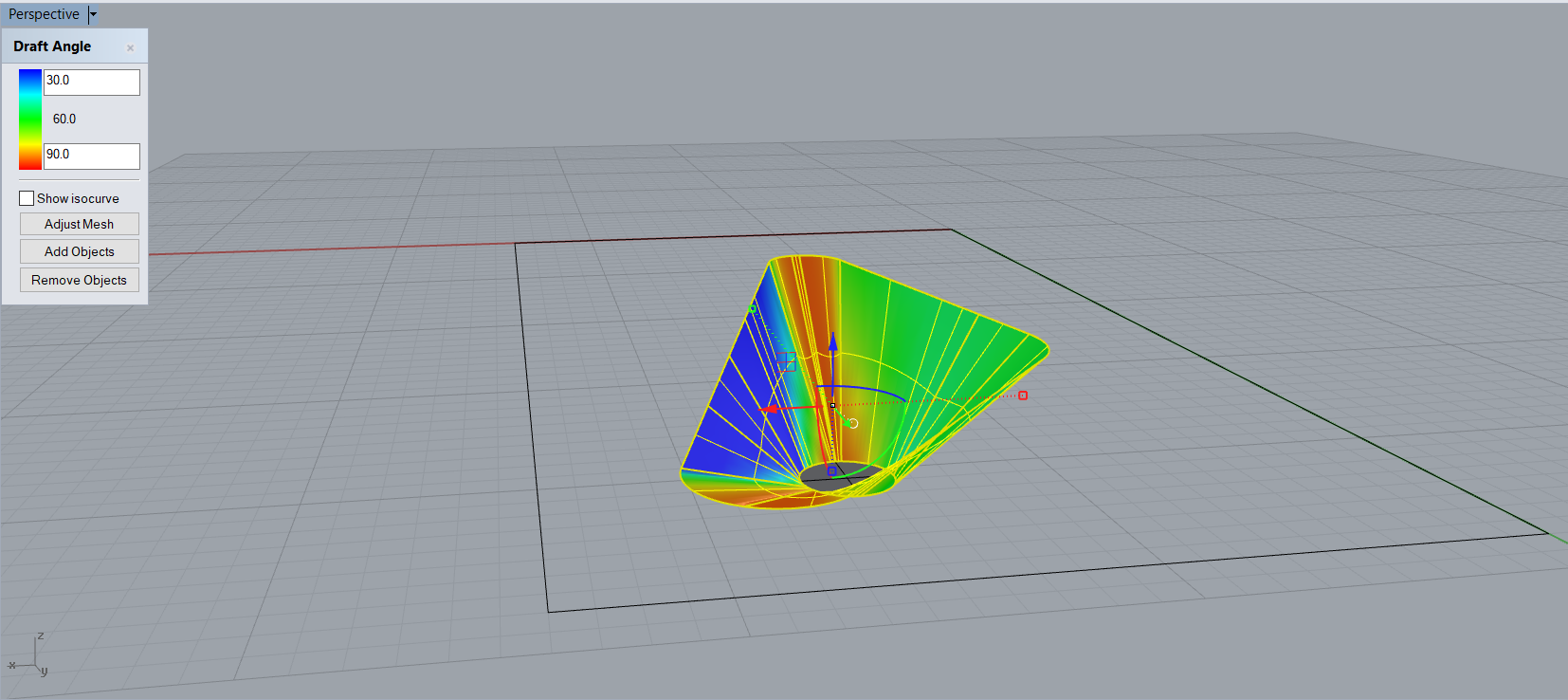  Draft Angle Analysis used to determine if panel forms are too steep to be formed without tearing. 