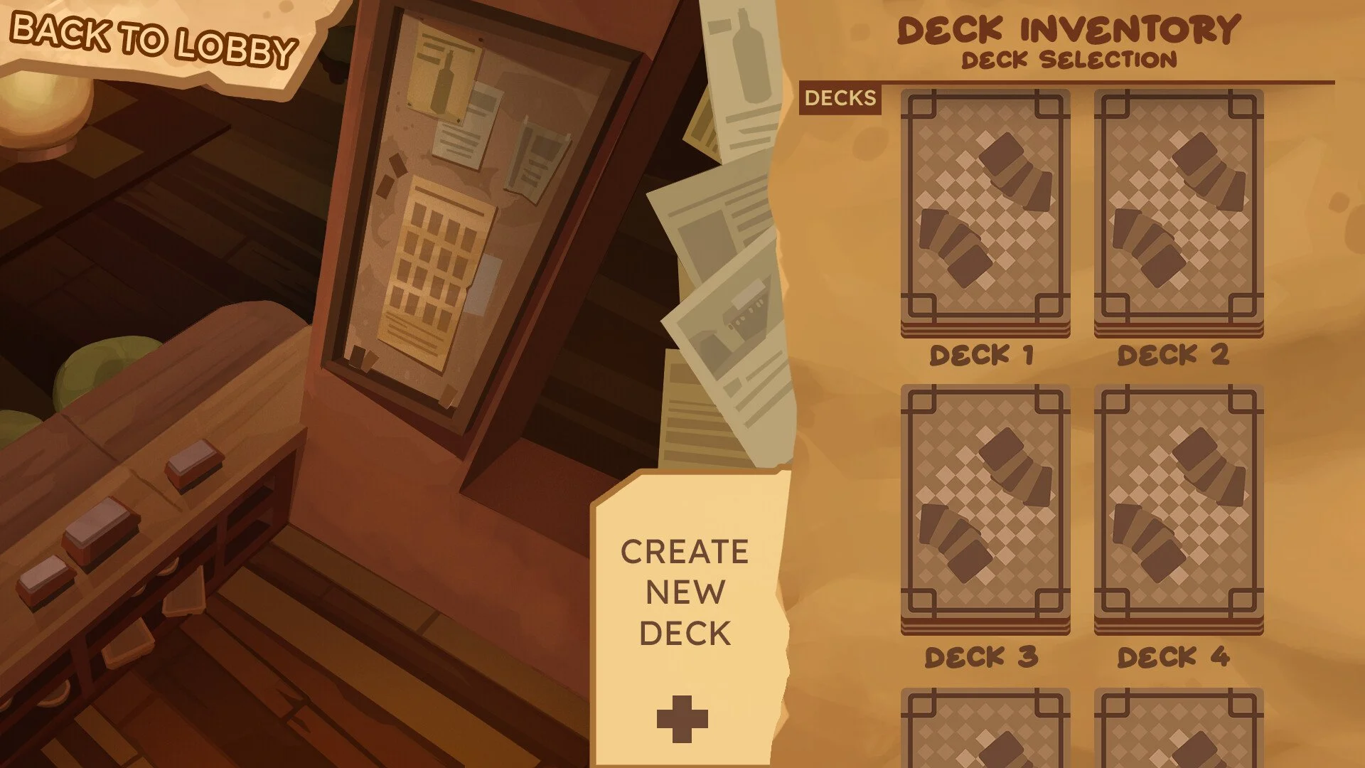  Deck-building inventory system for the player to create decks and test them out in the main story-driven campaign mode 